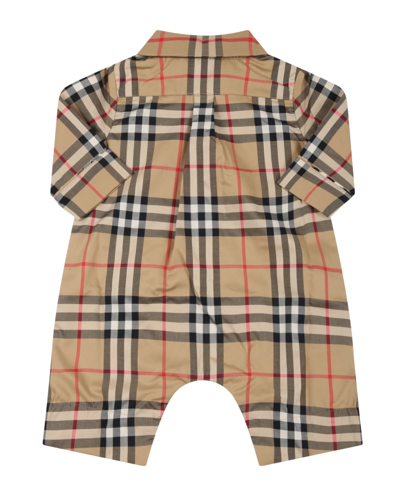 Burberry Beige Babygrow For Baby Kids With Vintage Check - Beige