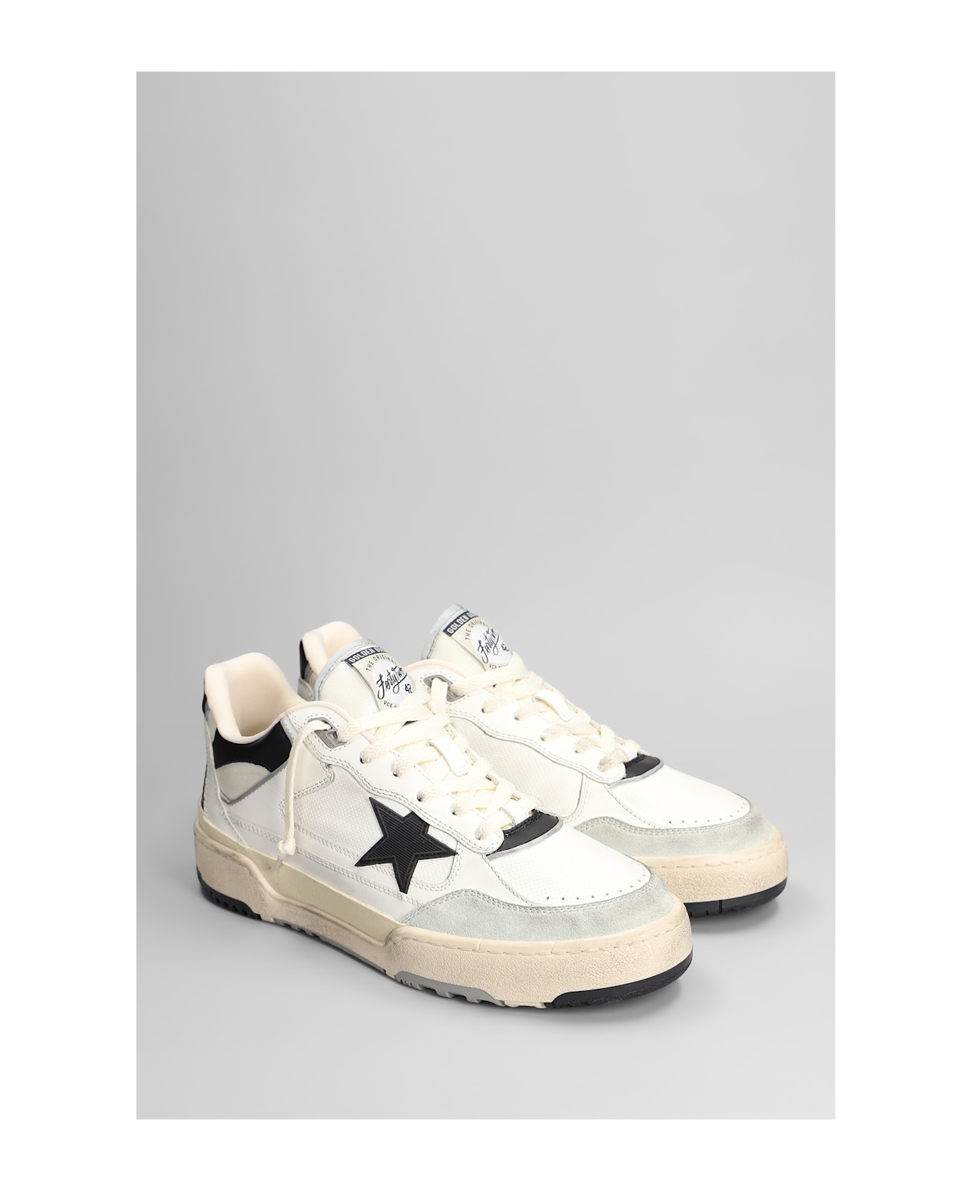 Golden Goose Forty 2 Sneakers In White Leather And Fabric - white