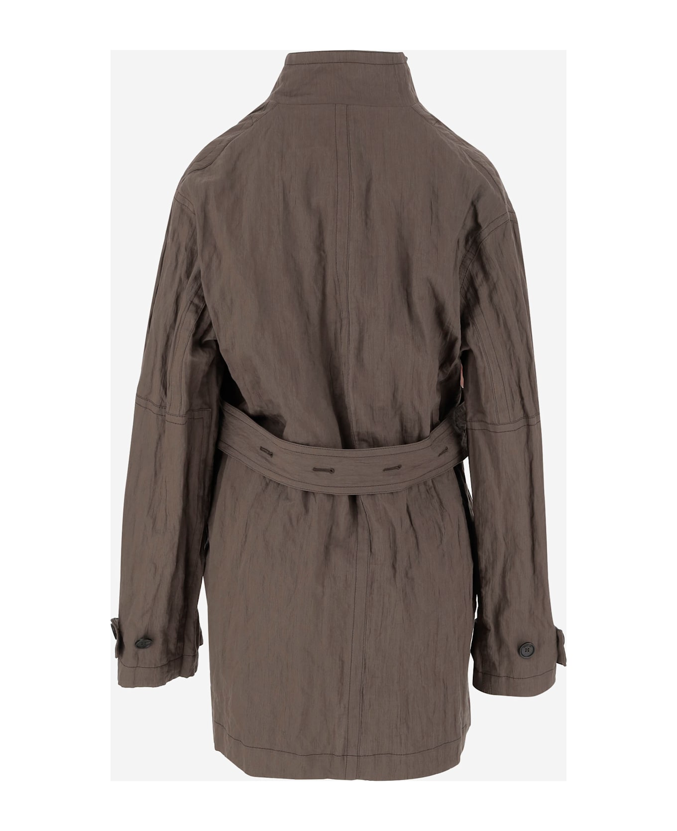 Ferragamo Cotton Ruched Effect Jacket - Brown