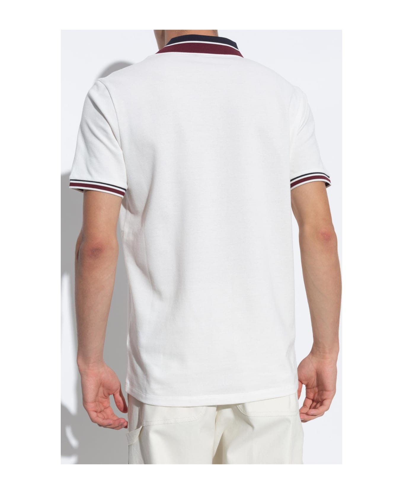 Moncler Cotton Polo With Logo - Bianco