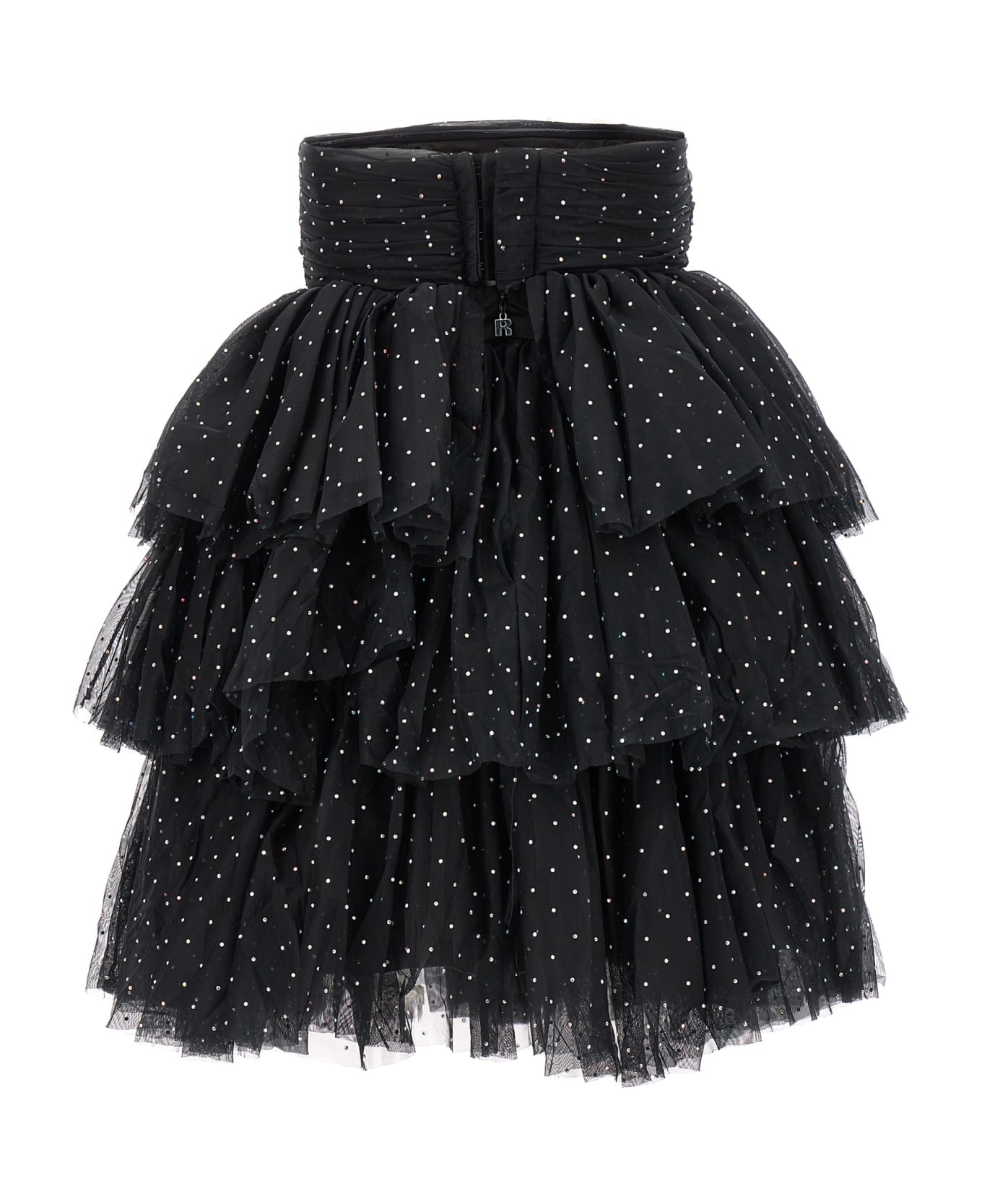 Rotate by Birger Christensen 'mesh Mini Ruffle' Dress - Black  
