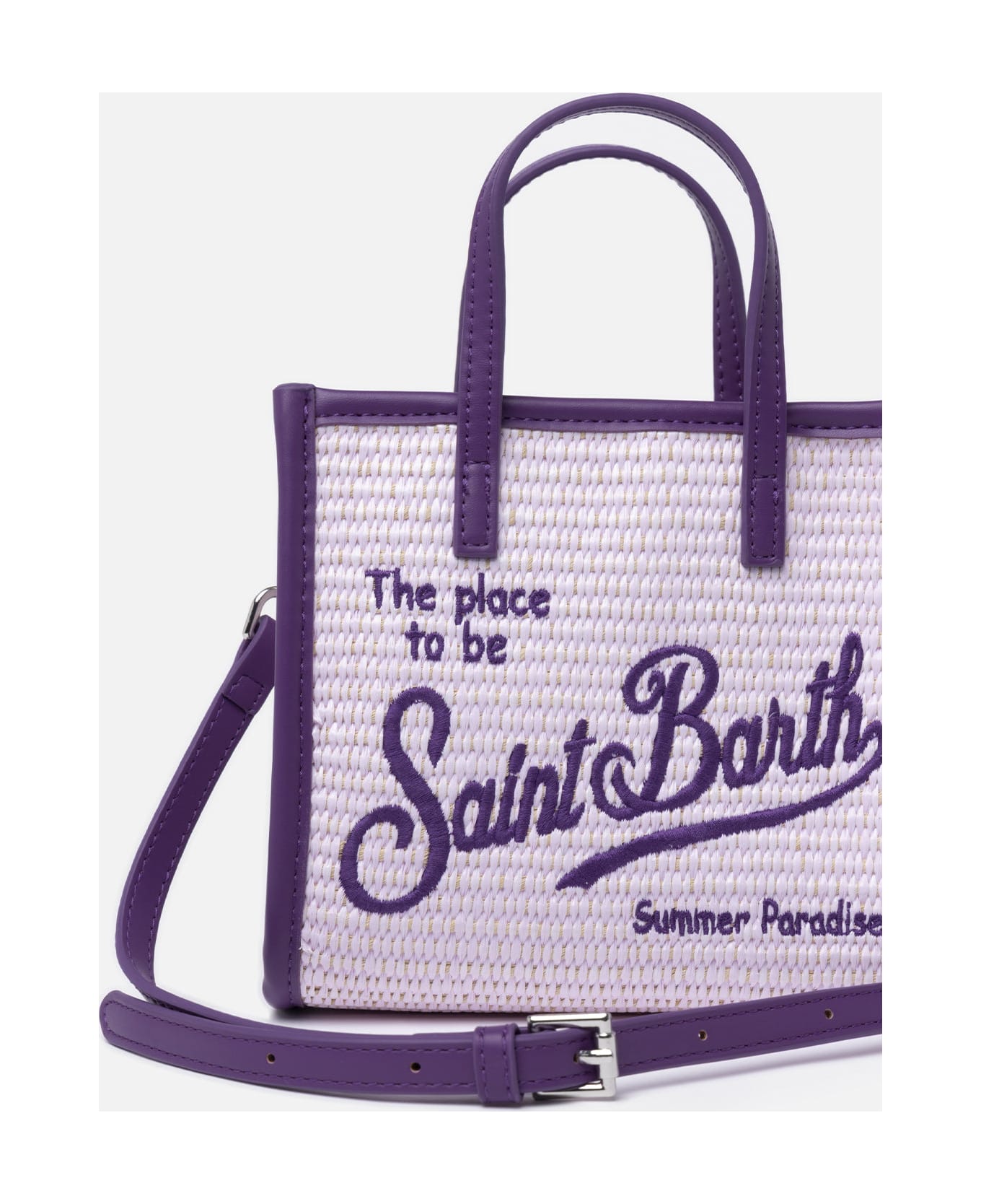 MC2 Saint Barth Lilac Mini Vivian Straw Handbag - PINK