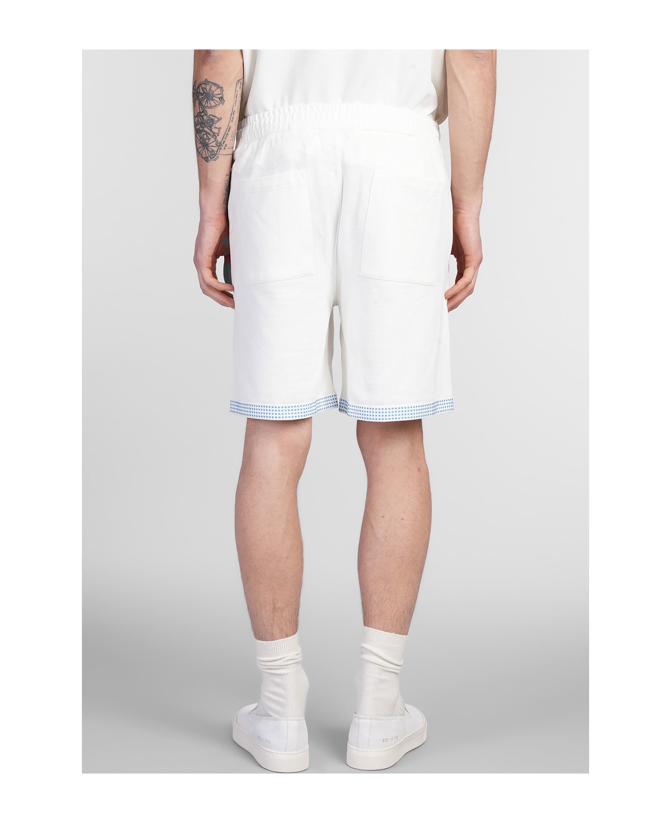 Drôle de Monsieur Shorts In White Cotton - white