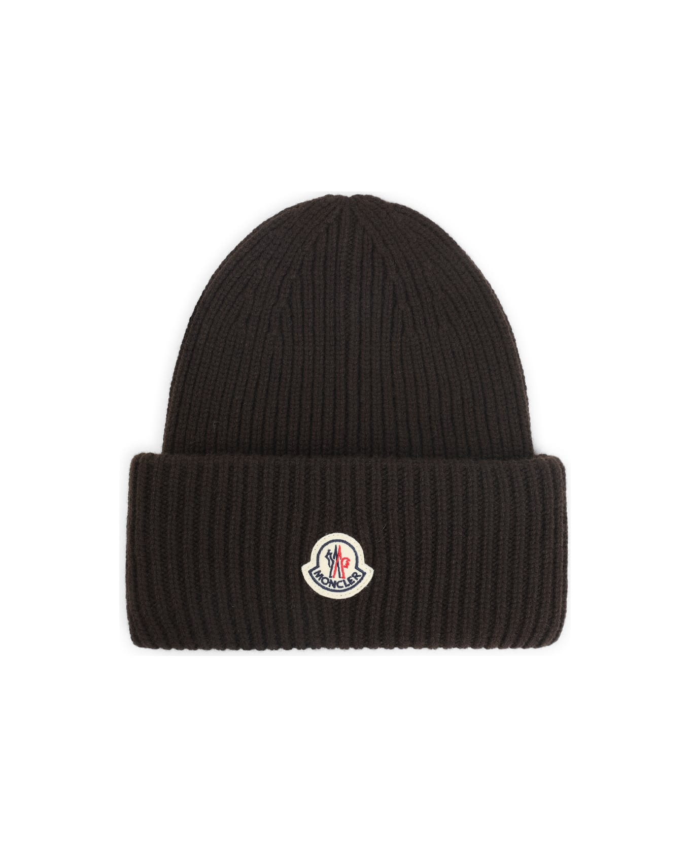 Moncler Virgin Wool Hat - Brown