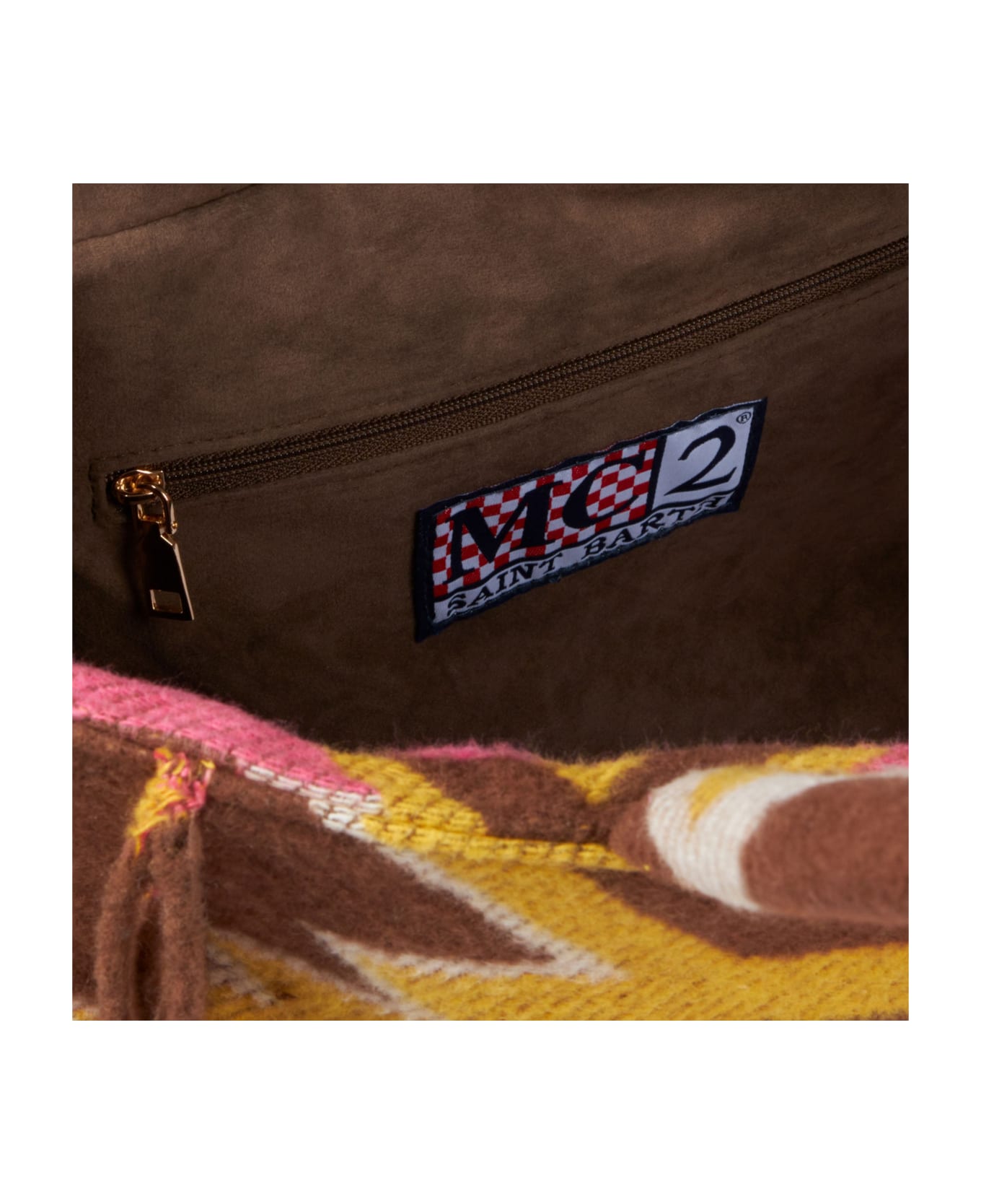 MC2 Saint Barth Colette Blanket Handbag With Ethnic Print - BROWN