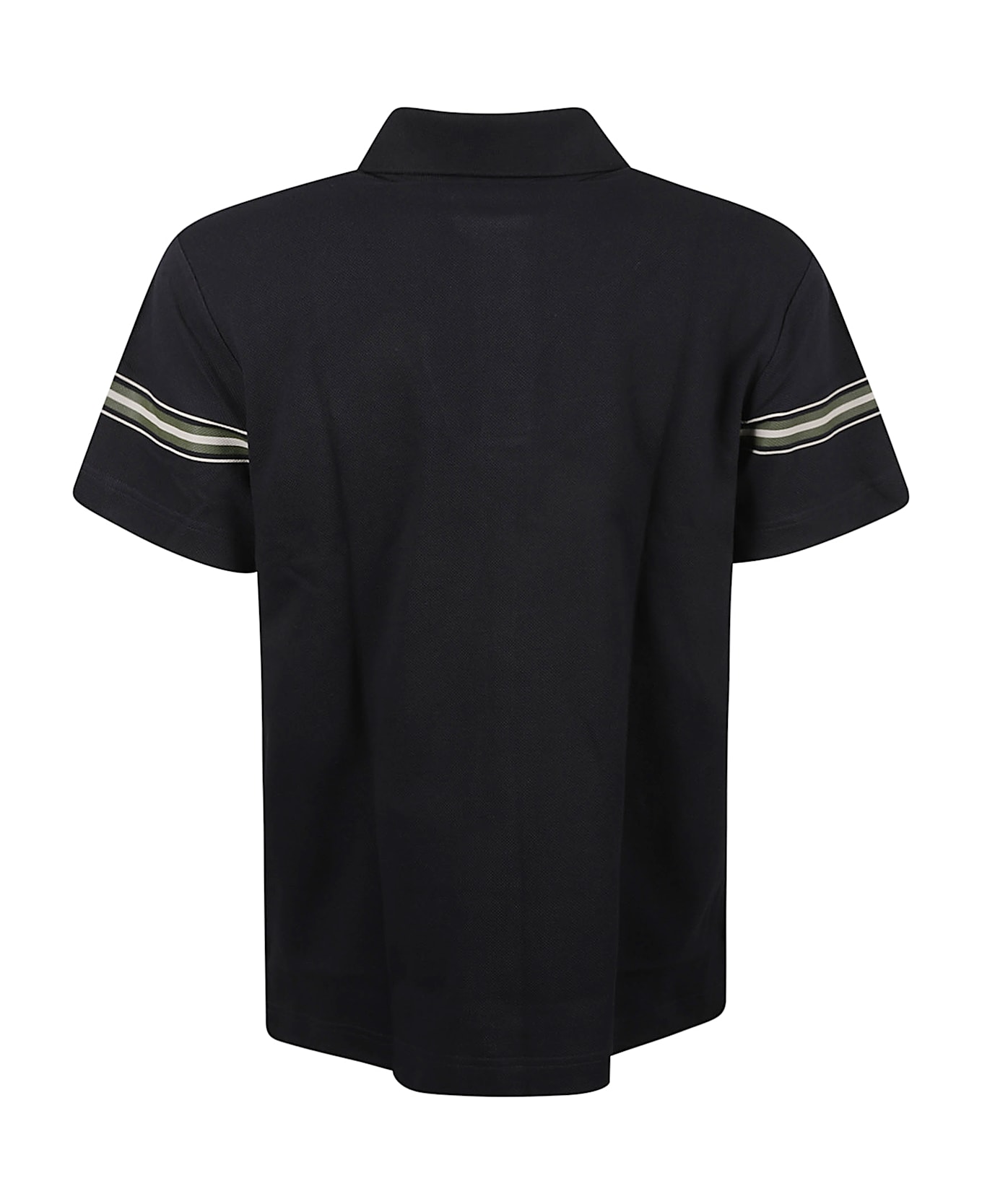 Burberry Striped Cotton Polo Shirt - Blue