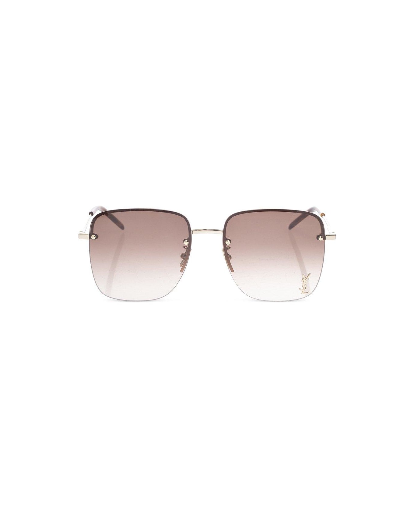 Saint Laurent Silver Metal Sl 312 Sunglasses - LTGLGLTGLDGRBROW