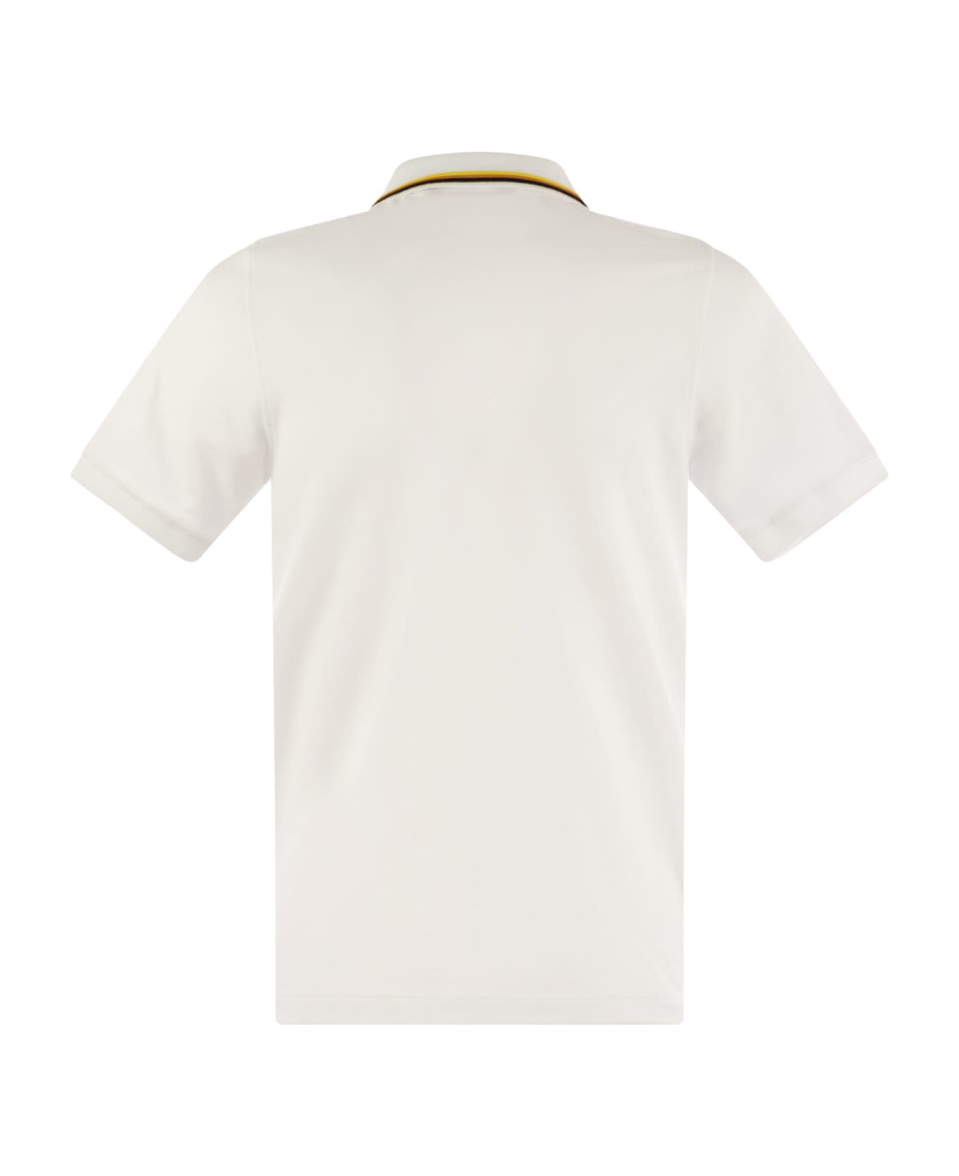 K-Way Jud - Short-sleeved Cotton Polo Shirt - White