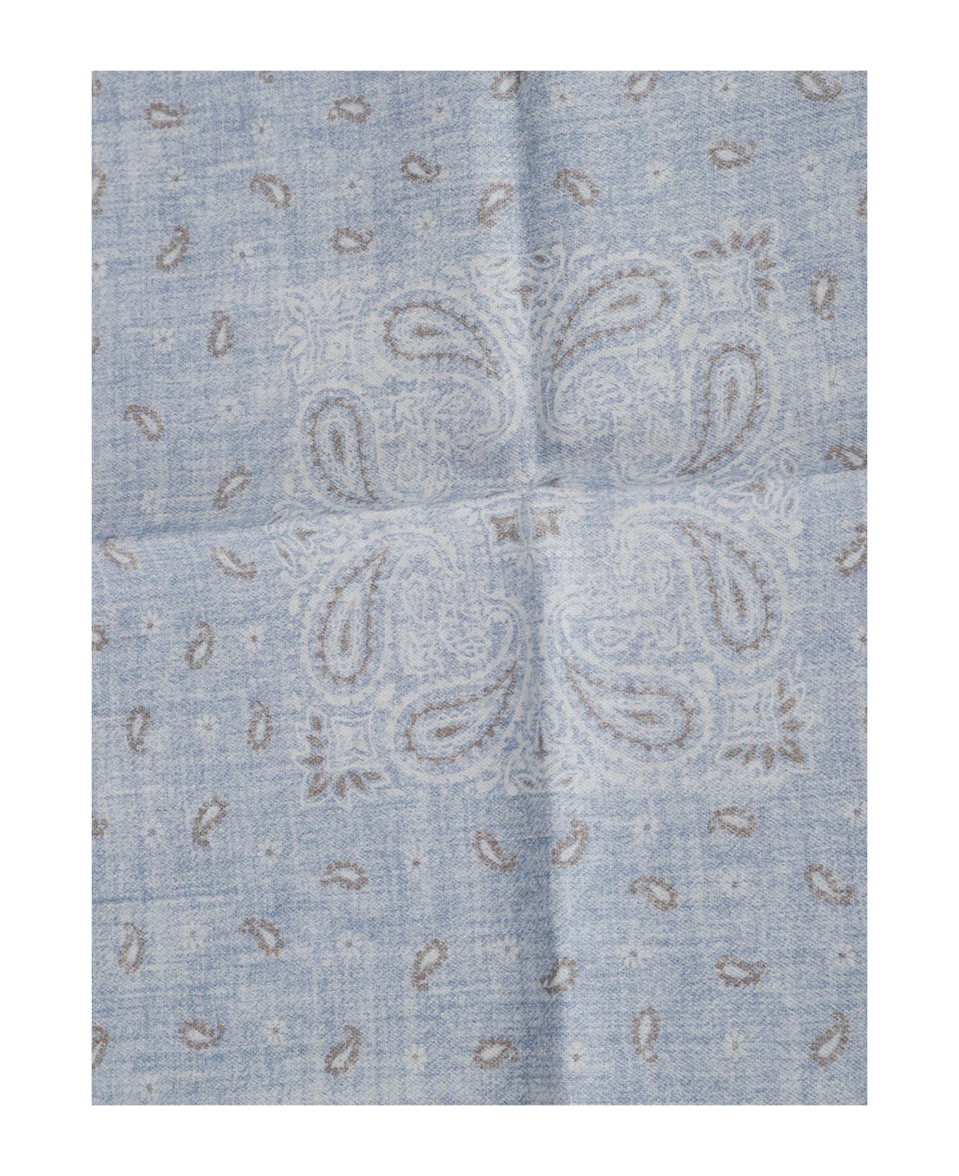 Eleventy Paisley Print Handkerchief - Denim
