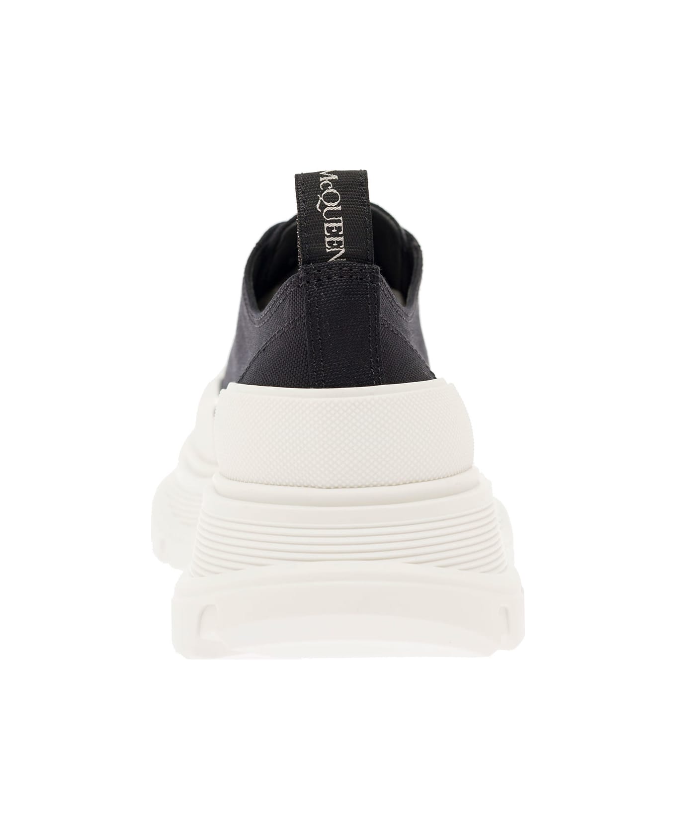 Alexander McQueen Woman's Tread Slick Black Cotton Sneakers - Black