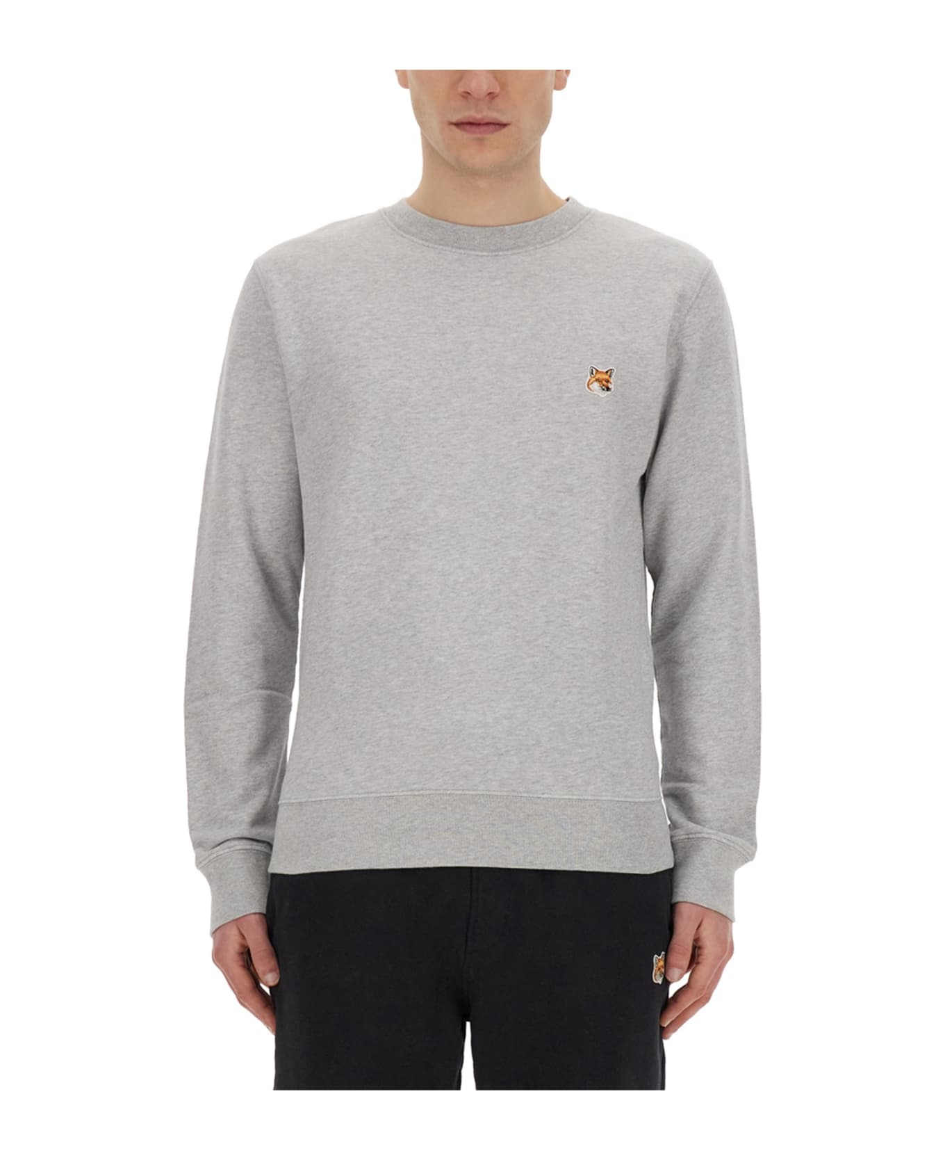 Maison Kitsuné Sweatshirt With Logo - Light grey melange