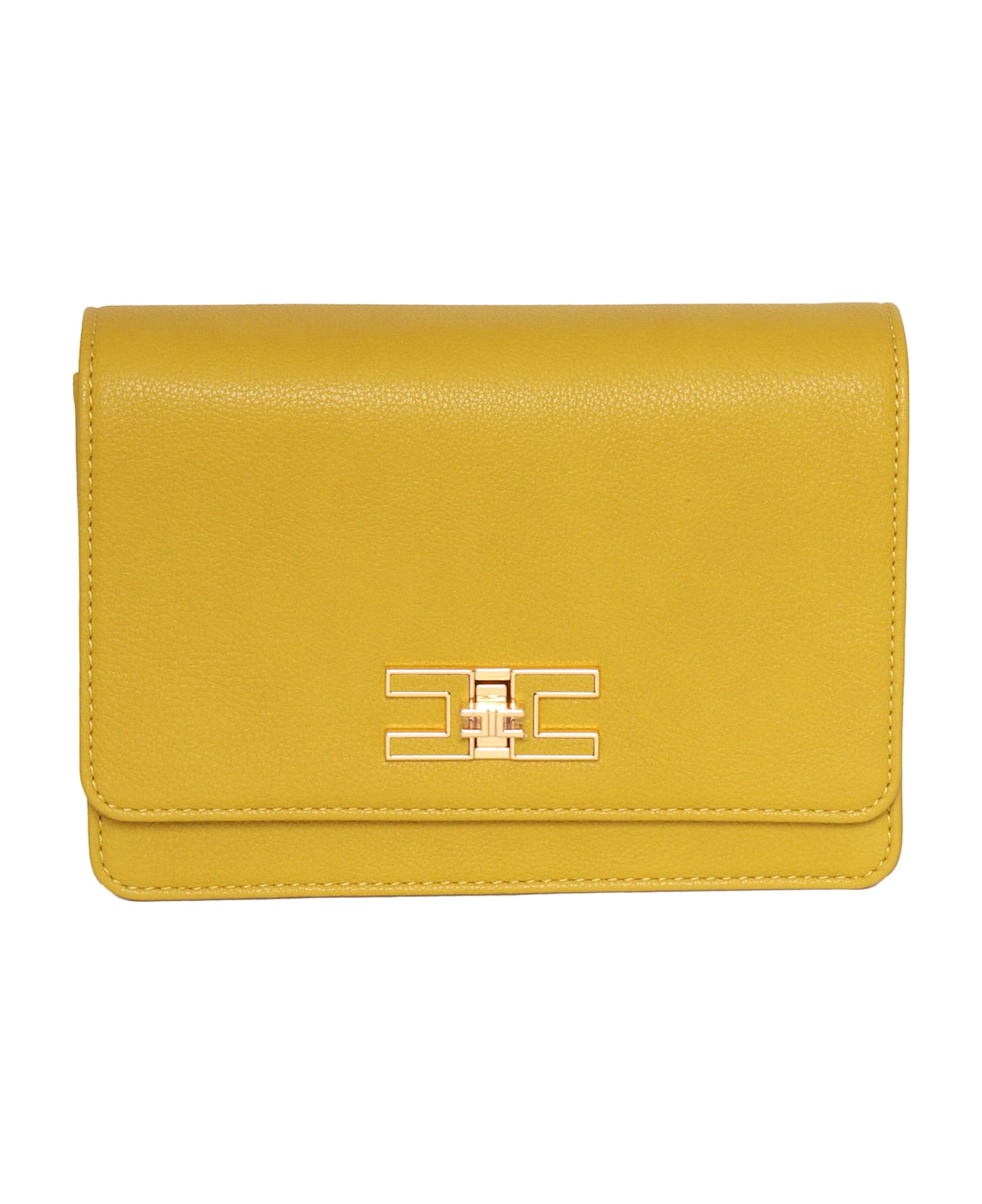 Elisabetta Franchi Groumette Chain Small Shoulder Bag - YELLOW