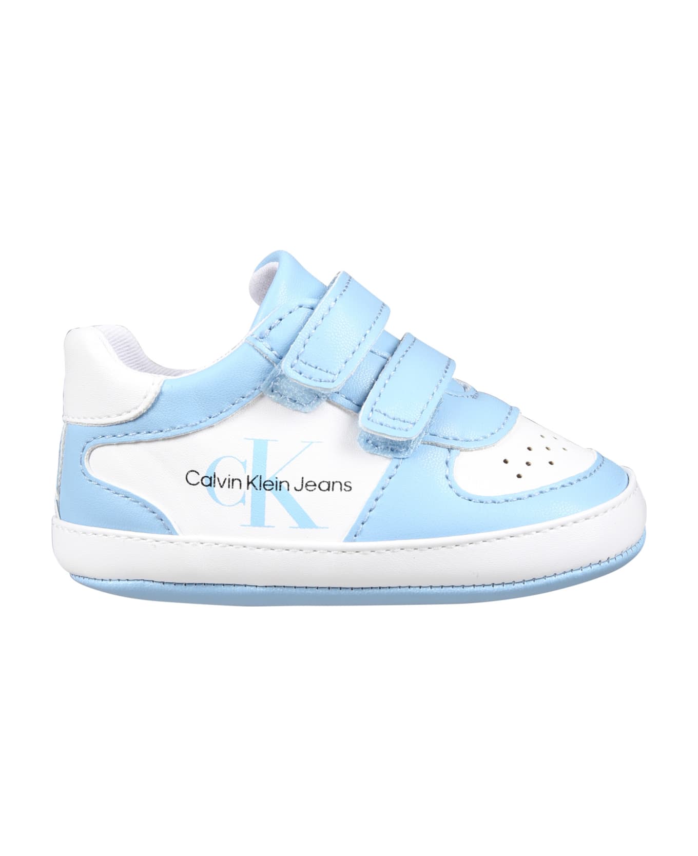 Calvin Klein Light Blue Sneakers For Baby Boy With Logo - Light Blue シューズ
