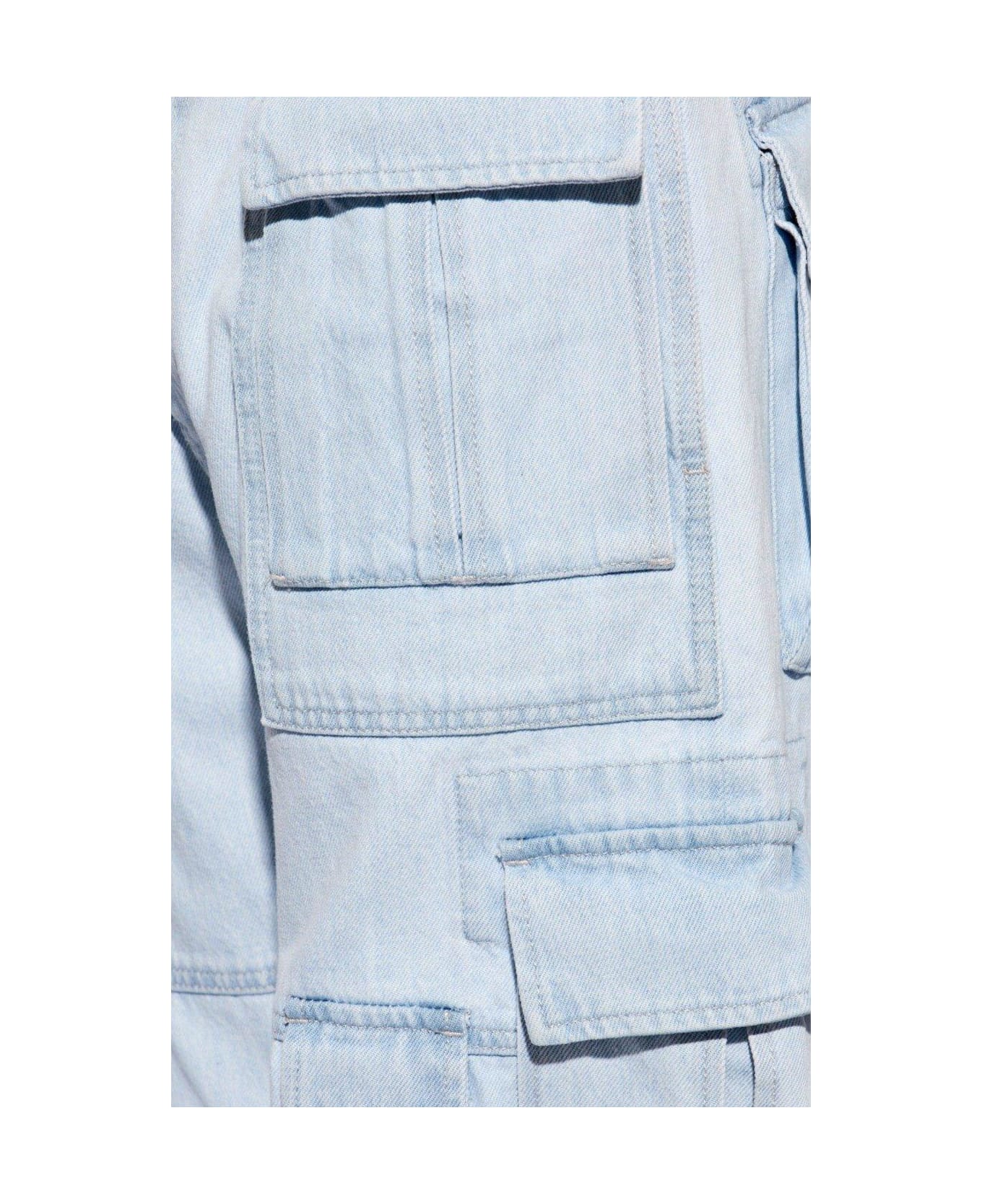 Versace Mid-rise Wide-leg Cargo Jeans - Light Blue ボトムス