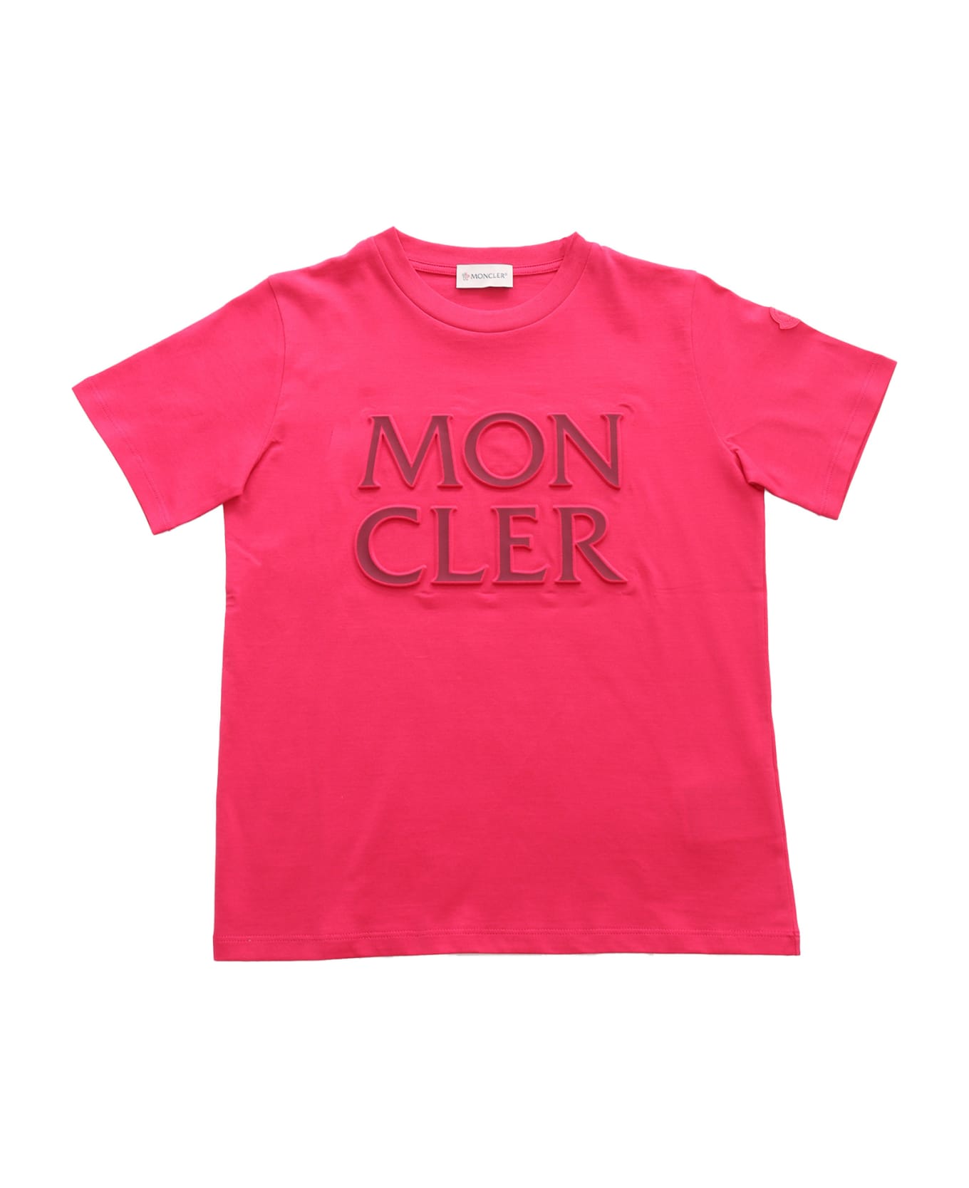 Moncler Embossed Logo T-shirt - FUCHSIA