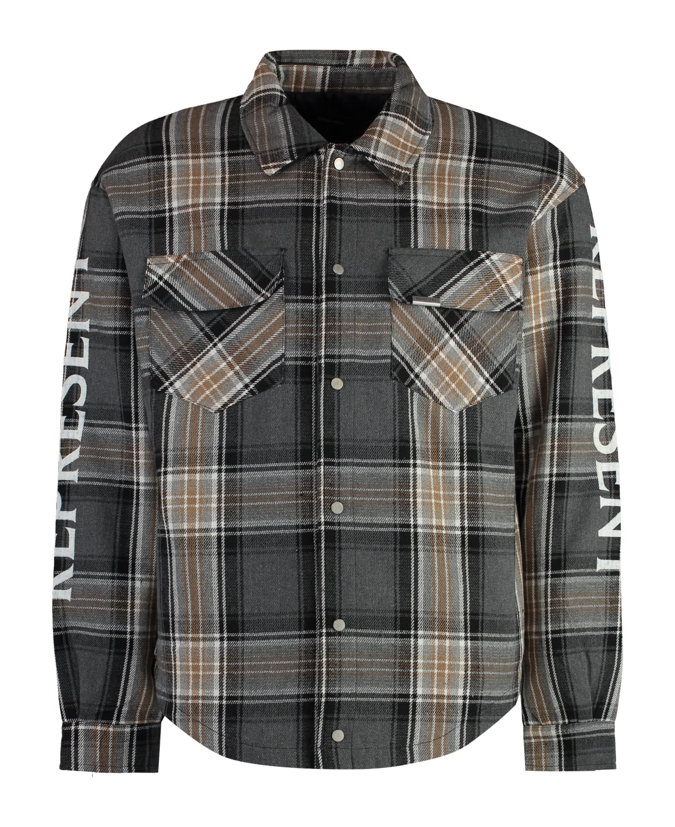 REPRESENT Flannel Overshirt Shirt - GREY CHECK