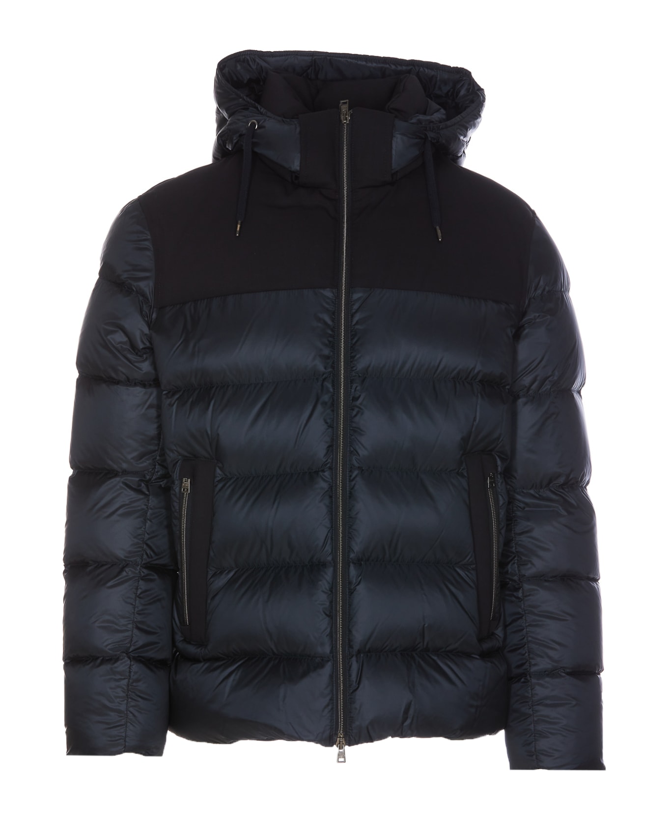 Herno Nylon Ultralight And Twill Down Jacket - Blue