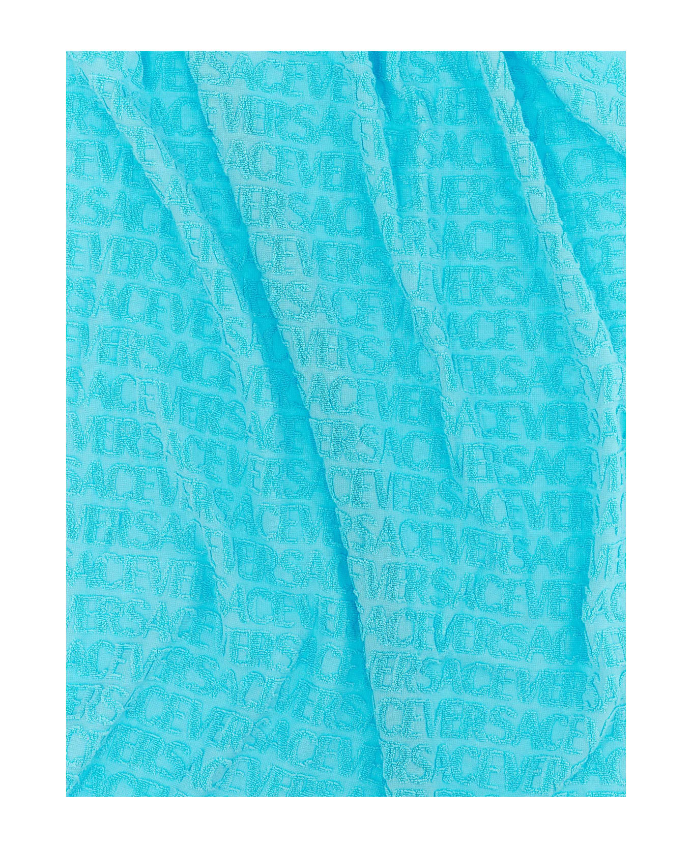 Versace 'versace Allover Polka Dot' Capsule La Vacanza Towel - Light Blue