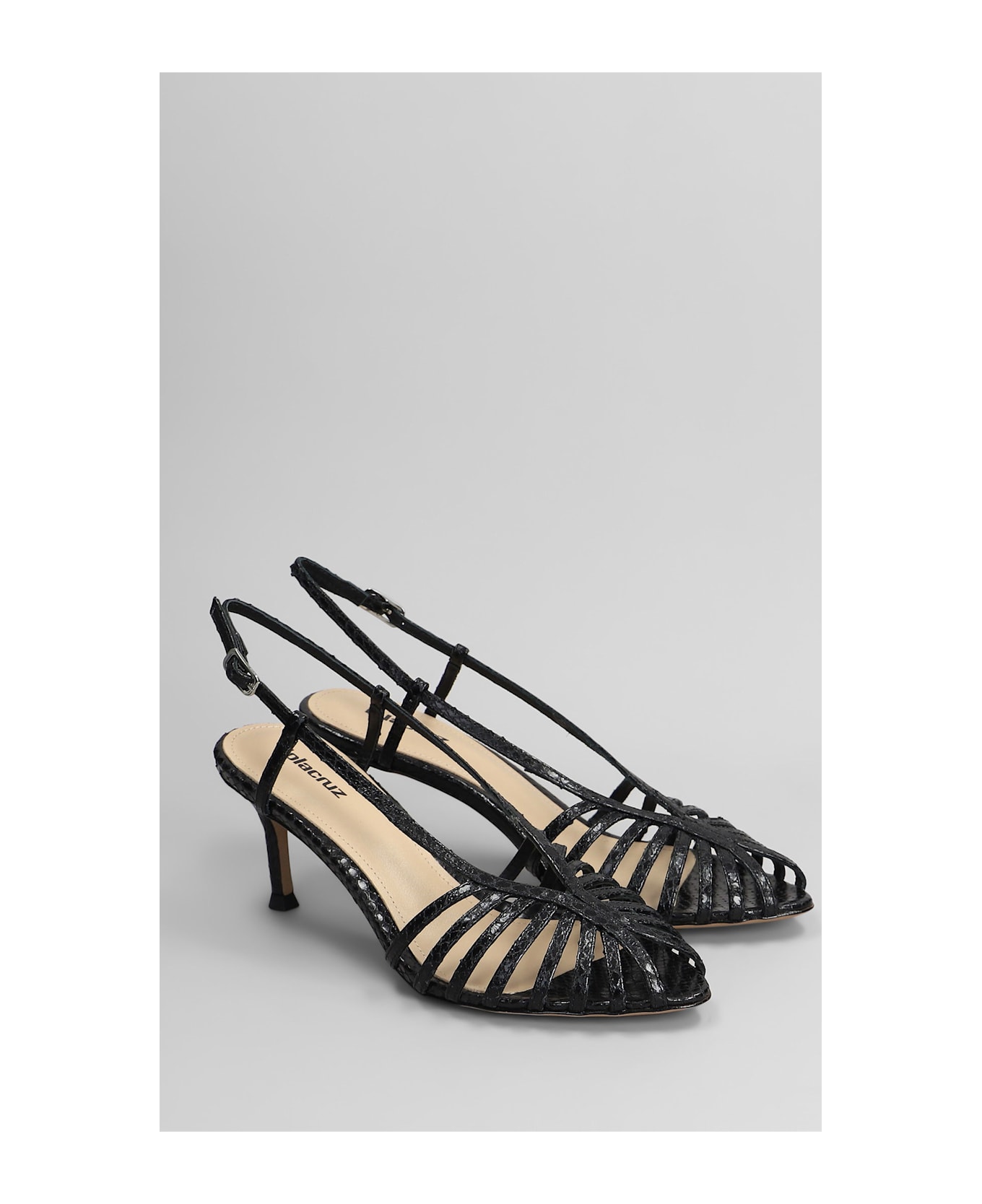 Lola Cruz Diana 65 Sandals In Black Leather - black