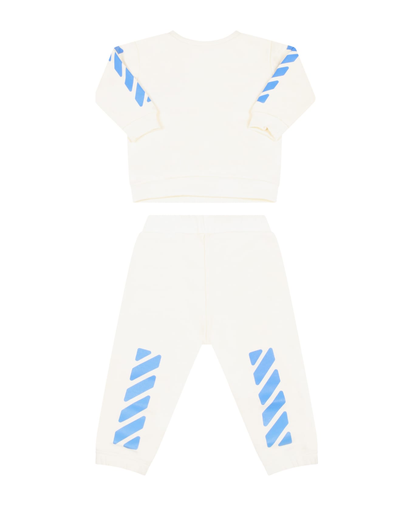 Off-White Ivory Tracksuit For Baby Boy With Logo - Blue