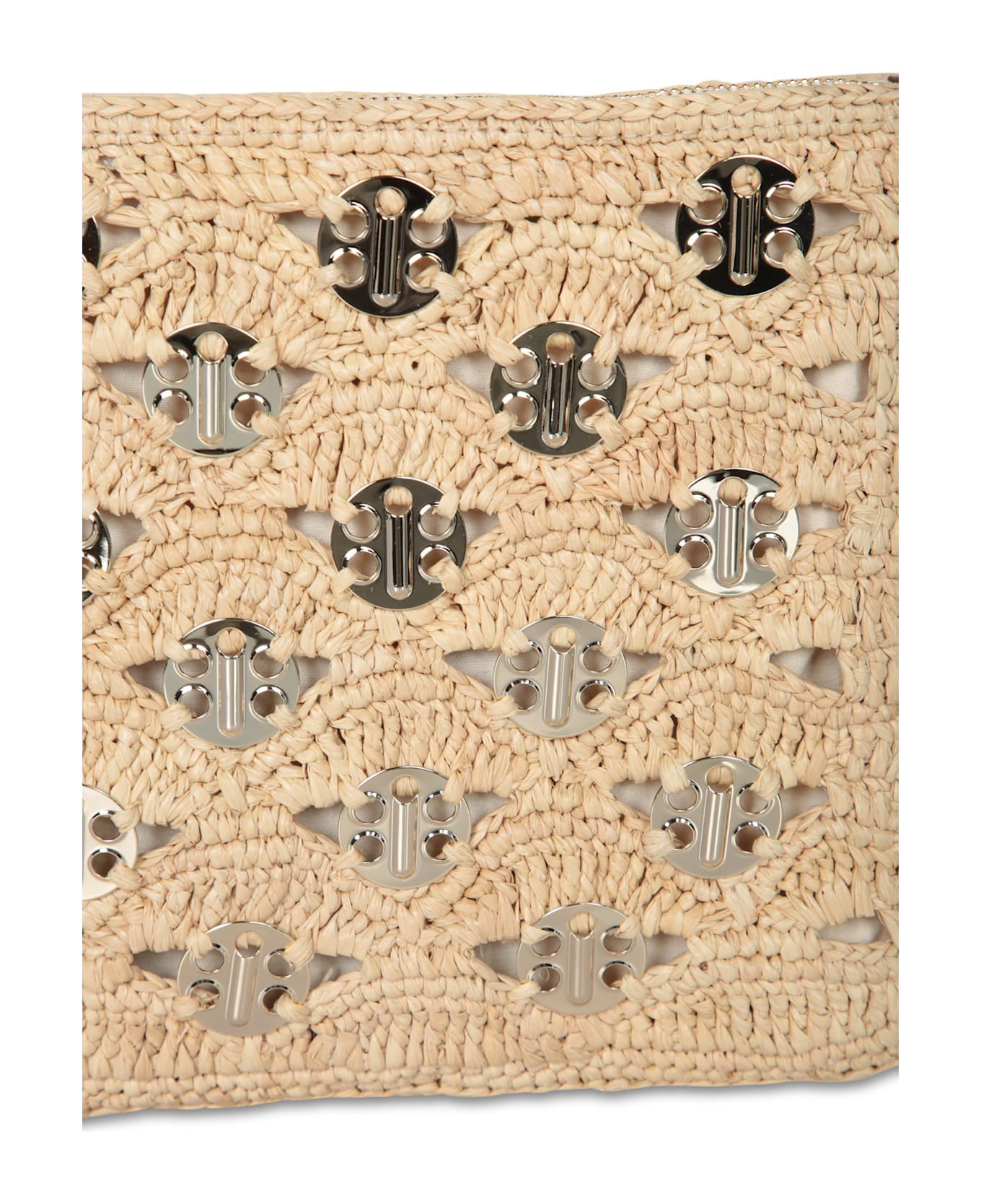 Paco Rabanne Gold Raffia Pouch Bag - Metallic