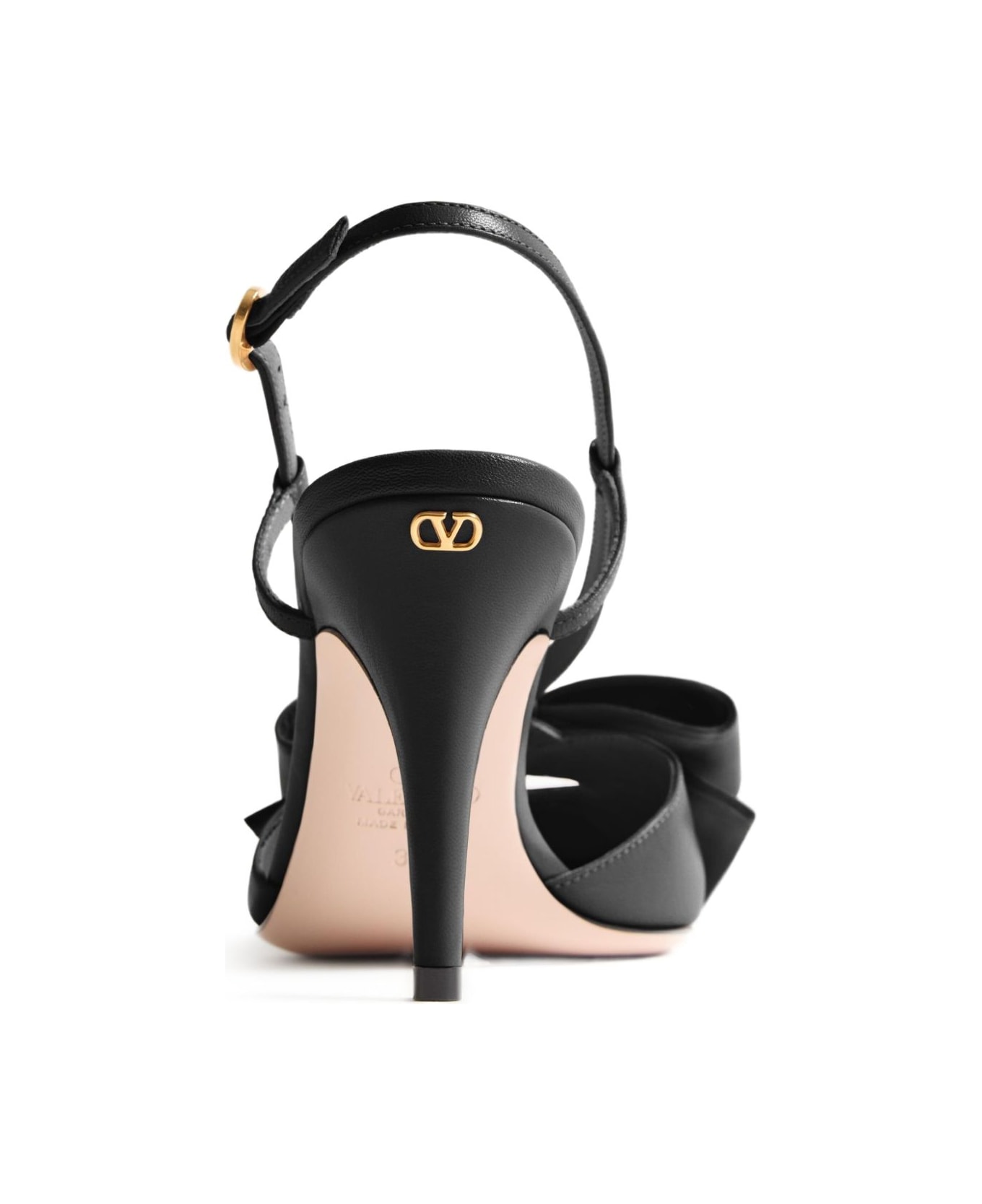 Valentino Garavani Bowow Leather Slingback Pumps - Black