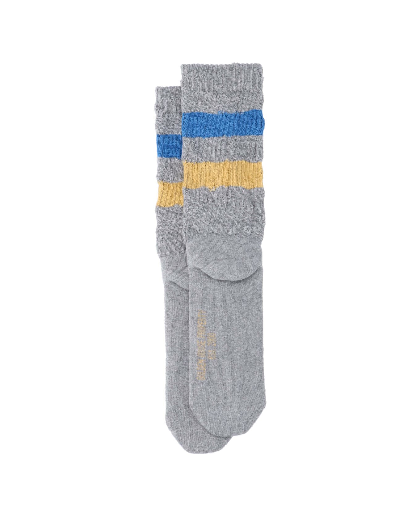 Golden Goose Two-tone Stripe Detail Socks - Gray