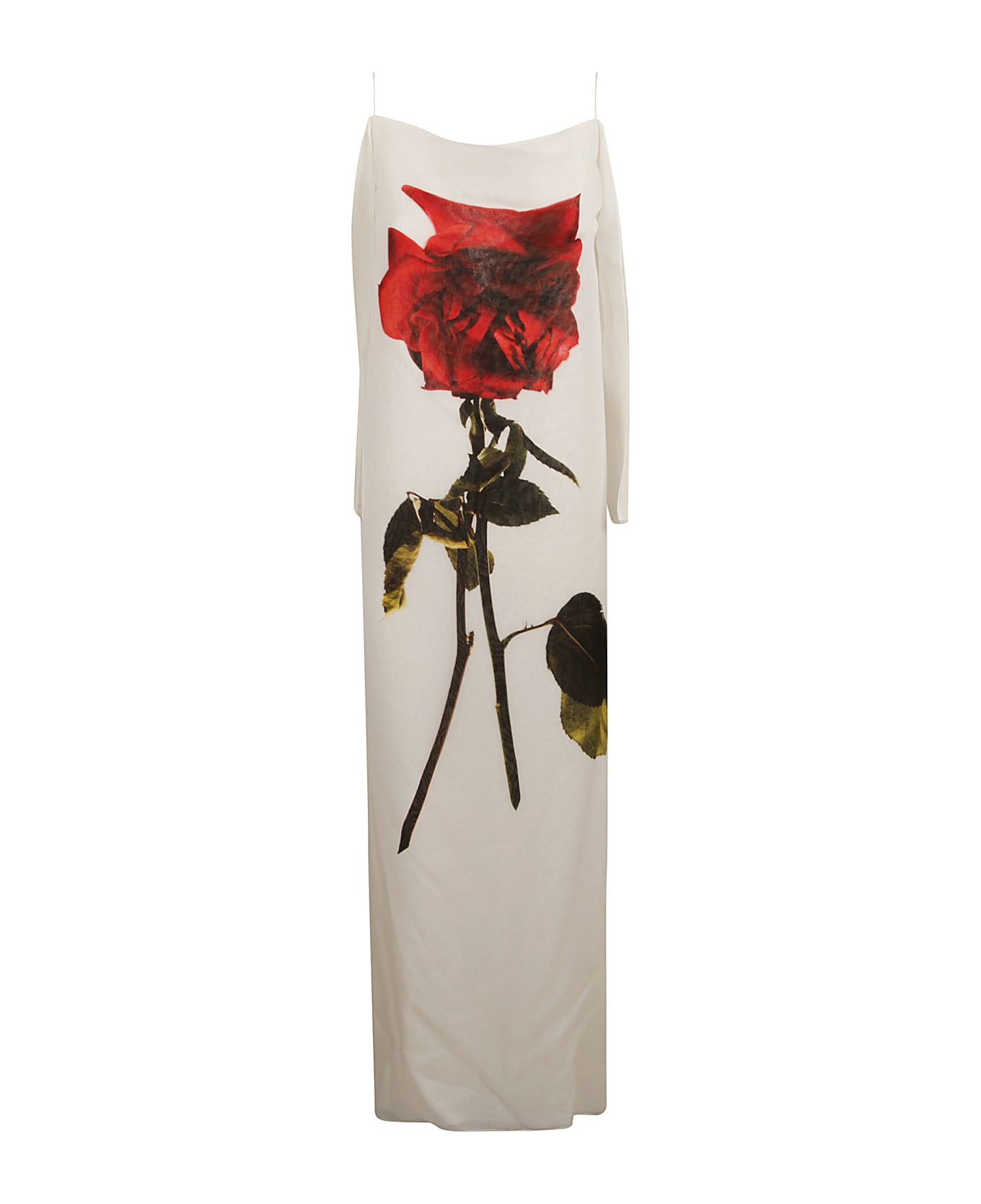 Alexander McQueen Rose Sleeveless Dress - Optical White