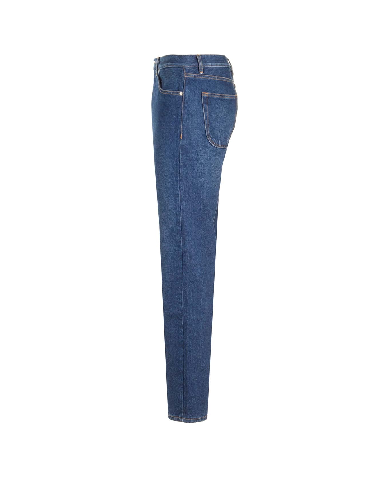 Off-White Tapered Leg Jeans - MEDIUM BLUE