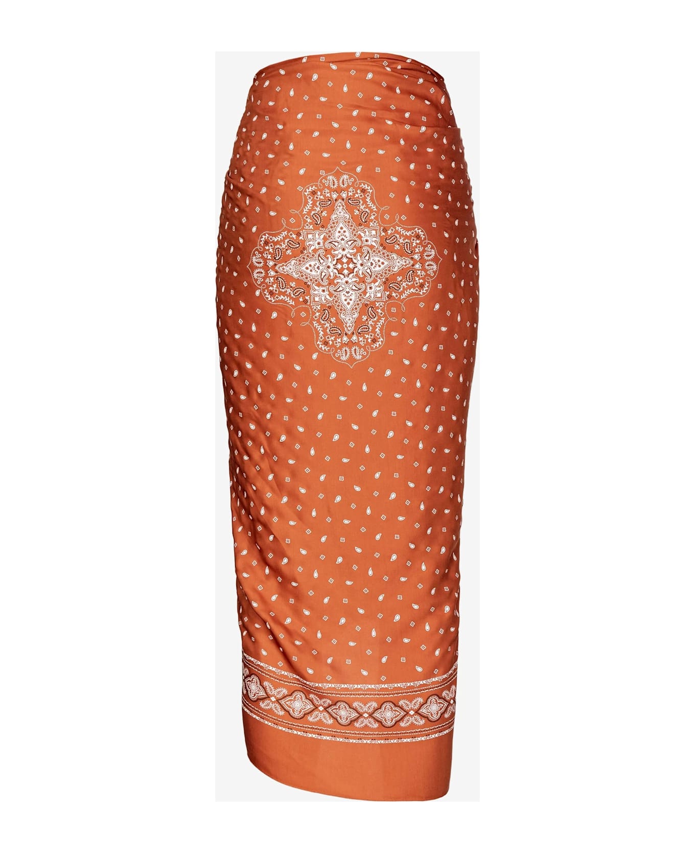 Pinko Bandana Print Viscose Skirt Pinko - Orange