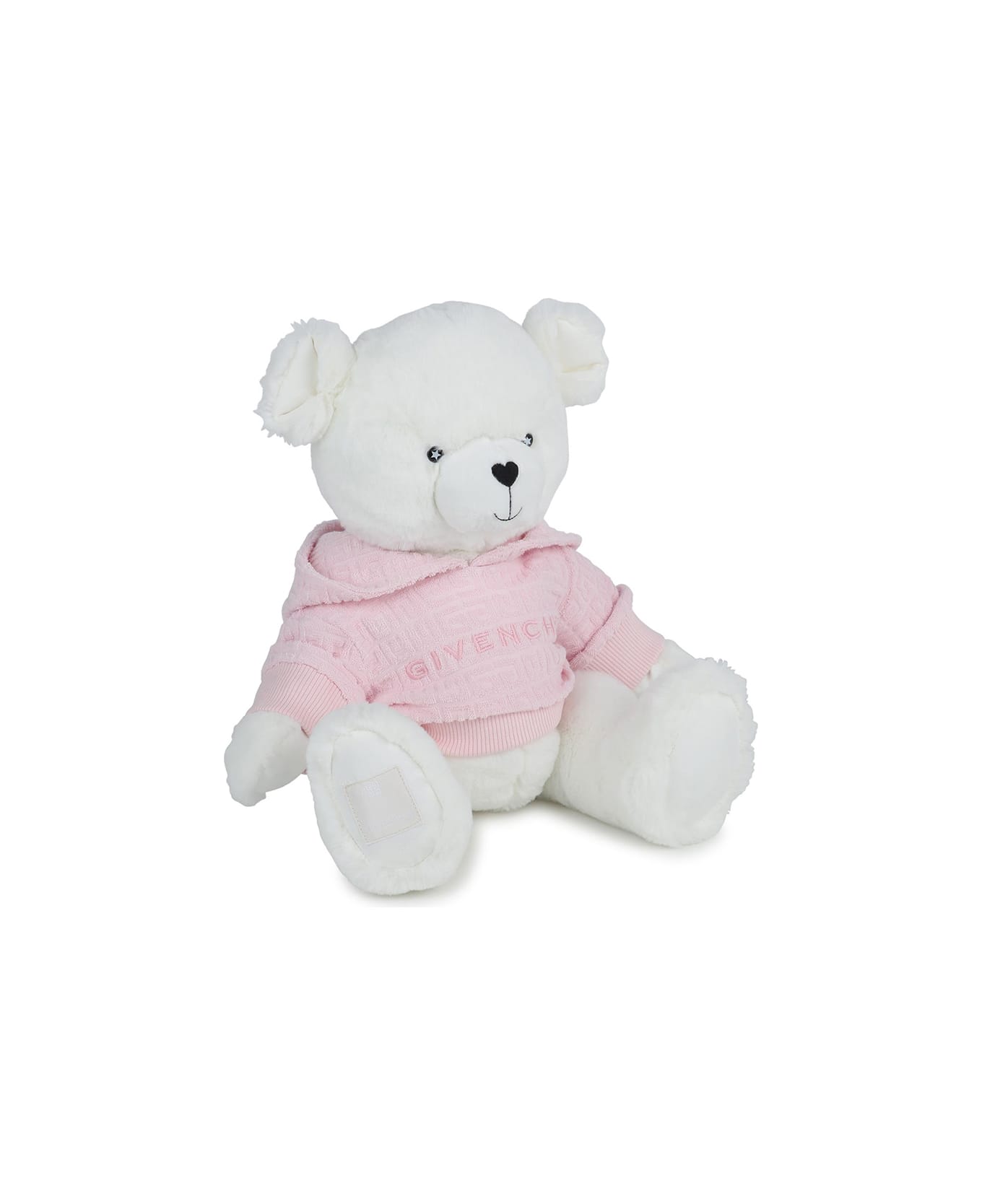 Givenchy Teddy Bear In Ecological Fur - White And Pink - Rosa