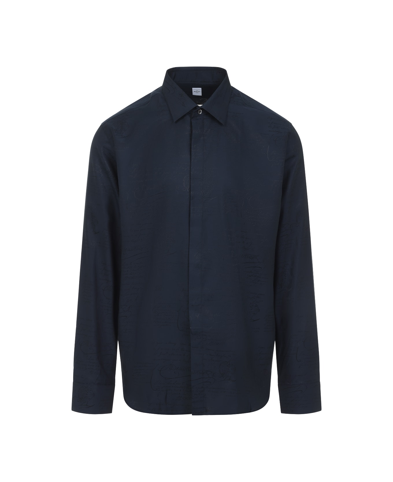 Berluti Mulberry Silk Shirt - Night Blue