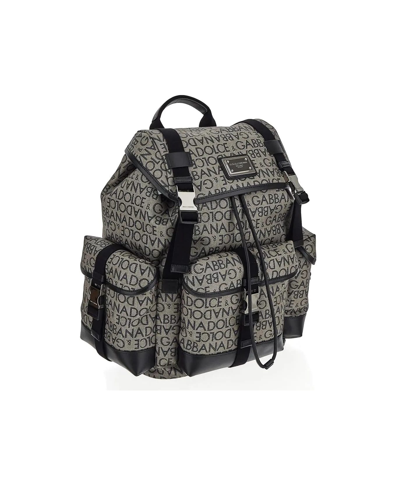 Dolce & Gabbana Logo Motif Backpack - Marrone nero