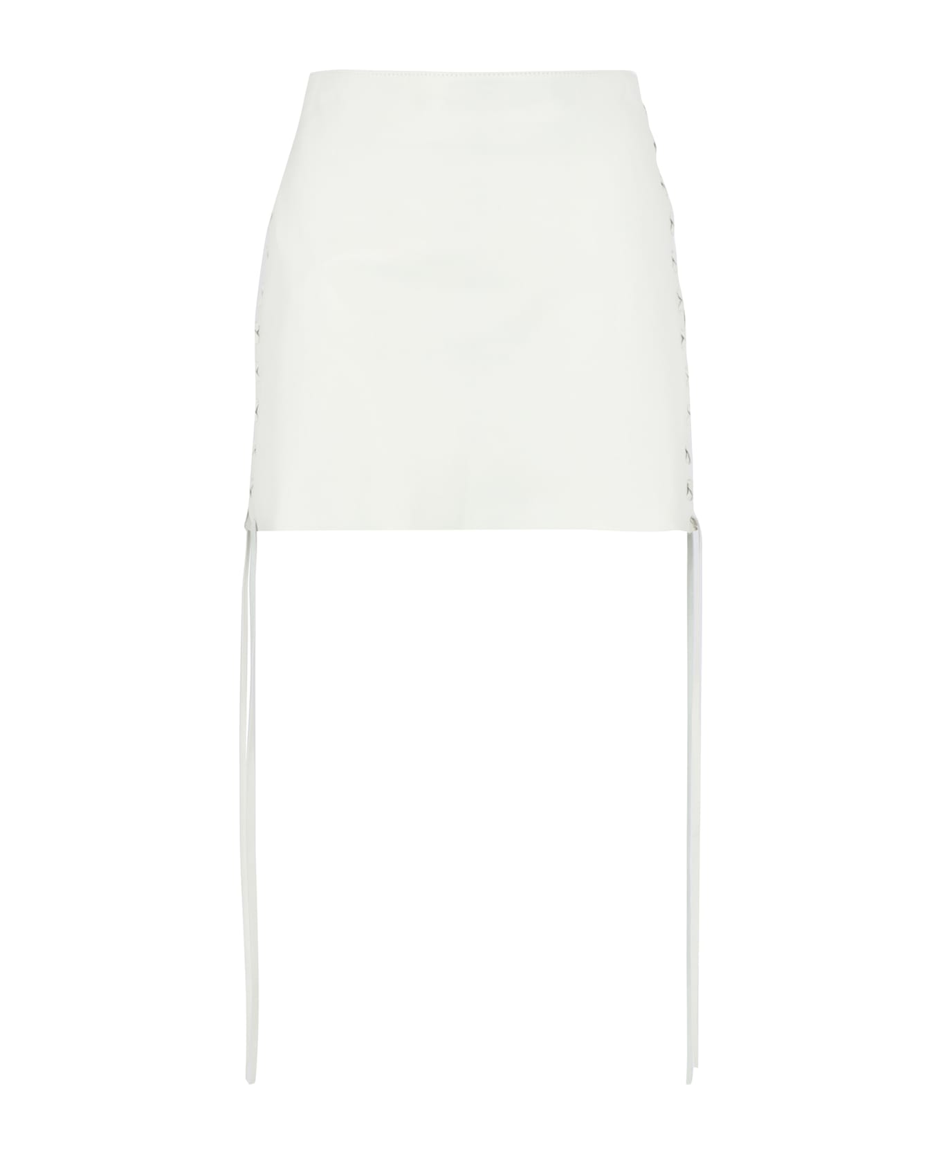Salvatore Santoro Leather Mini Skirt - White