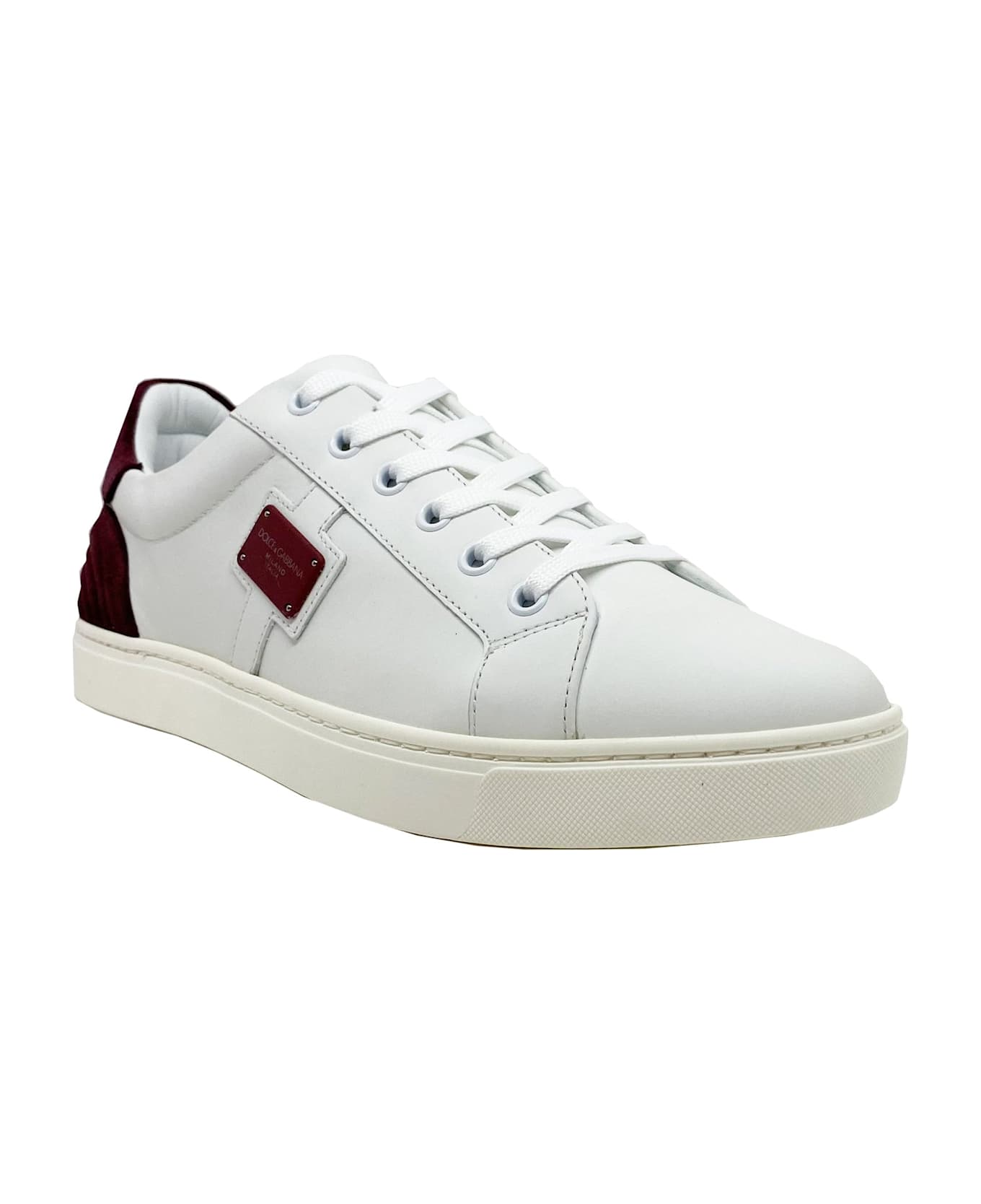 Dolce 
Gabbana Logo Leather Sneakers - White