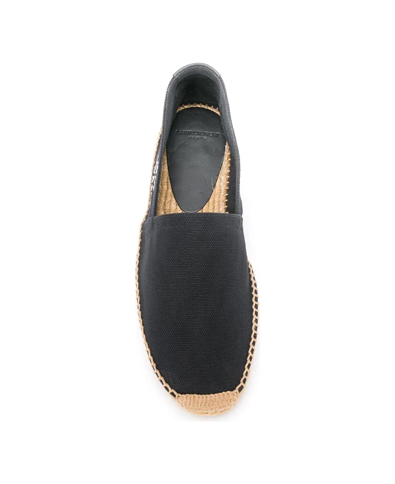 Saint Laurent Canvas Logo Espadrilles - Black