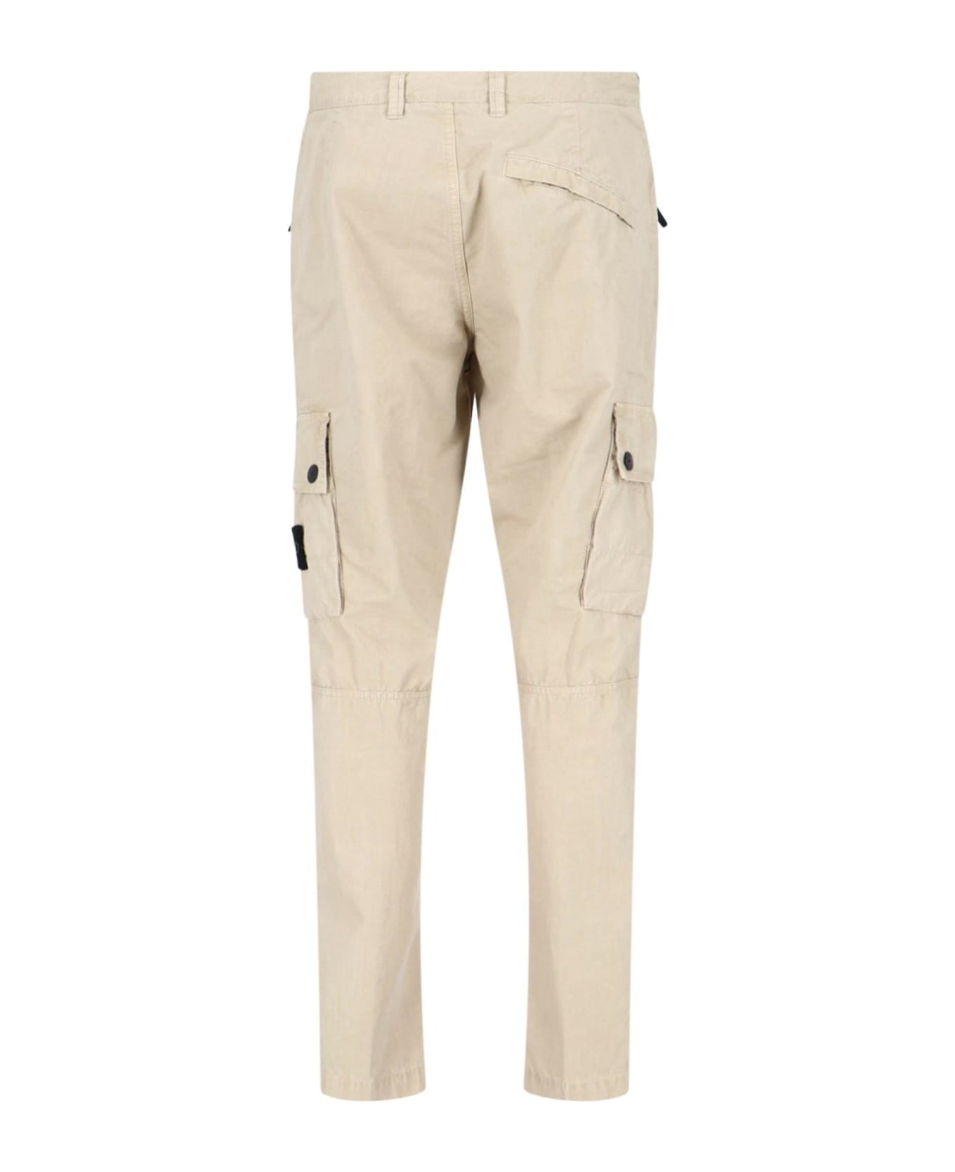Stone Island Slim-fit Cotton Cargo Trousers - Beige