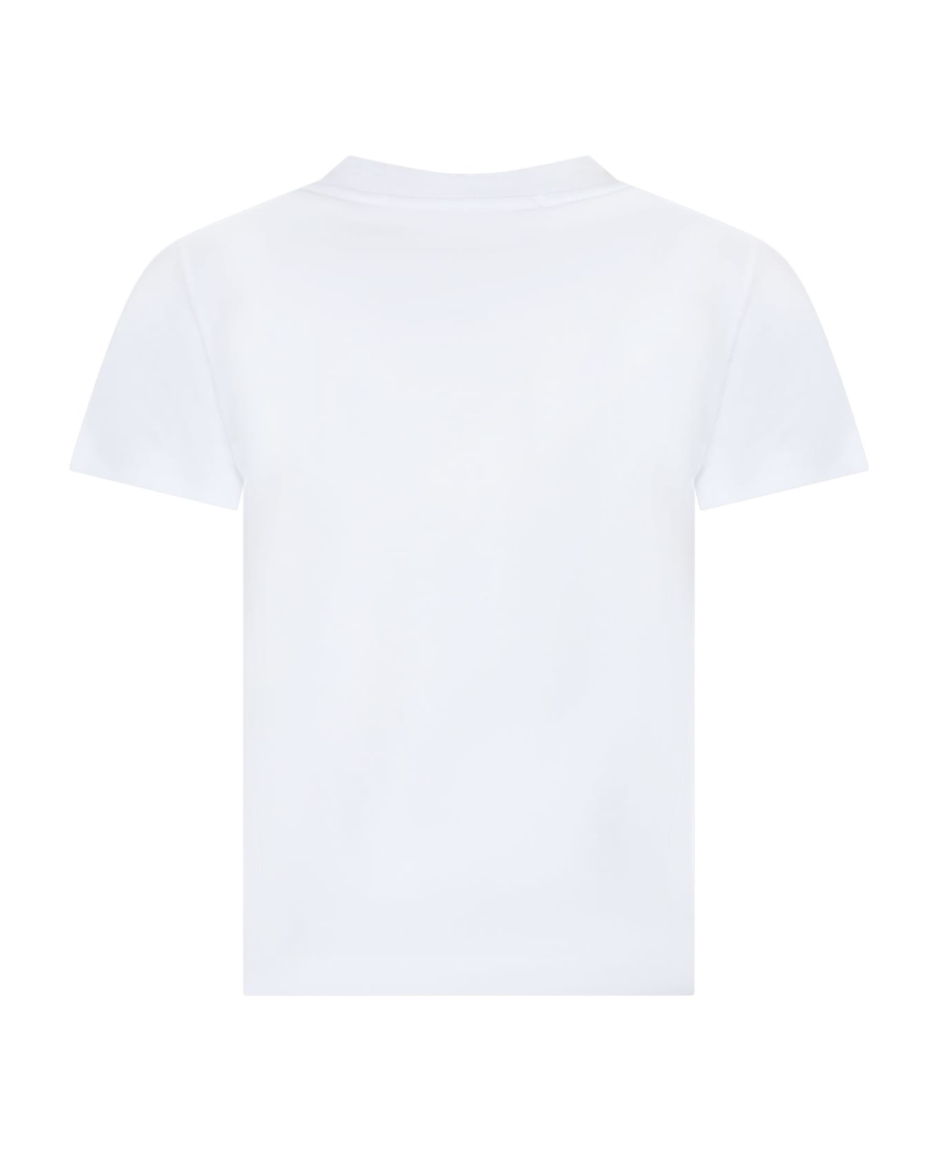 Alessandro Enriquez White T-shirt For Girl With Mermaid Print And Writing - White
