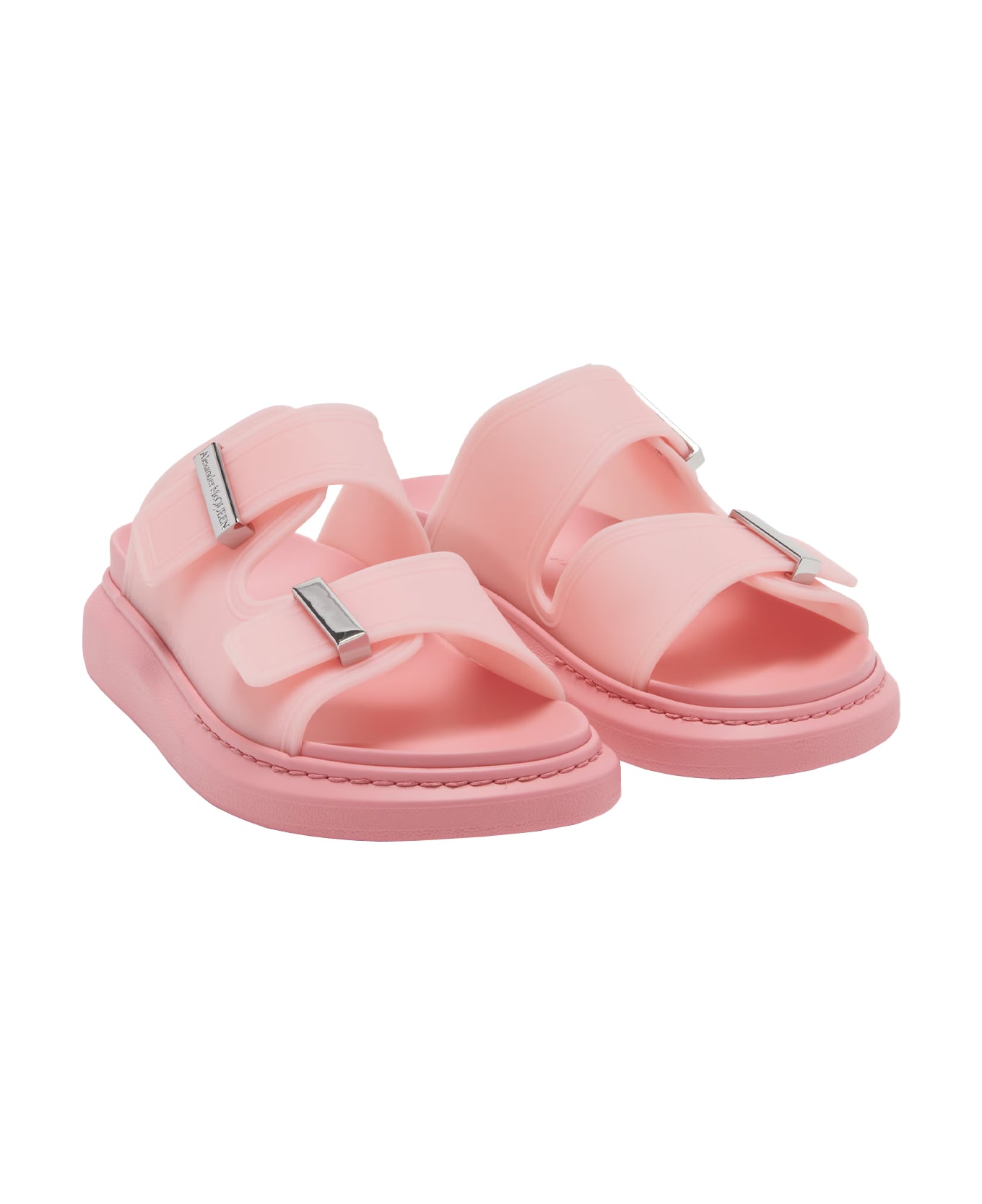 Alexander McQueen Pink And Silver Hybrid Sandals - Pink