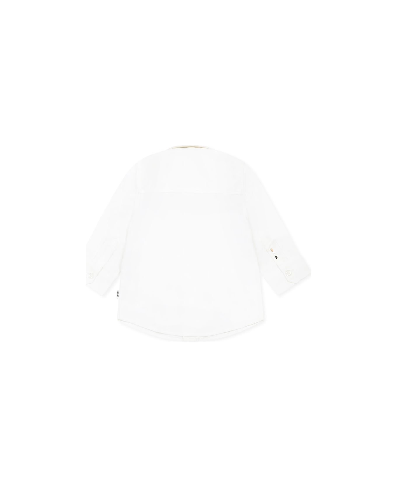 Hugo Boss White Shirt For Baby Boy With Logo - White
