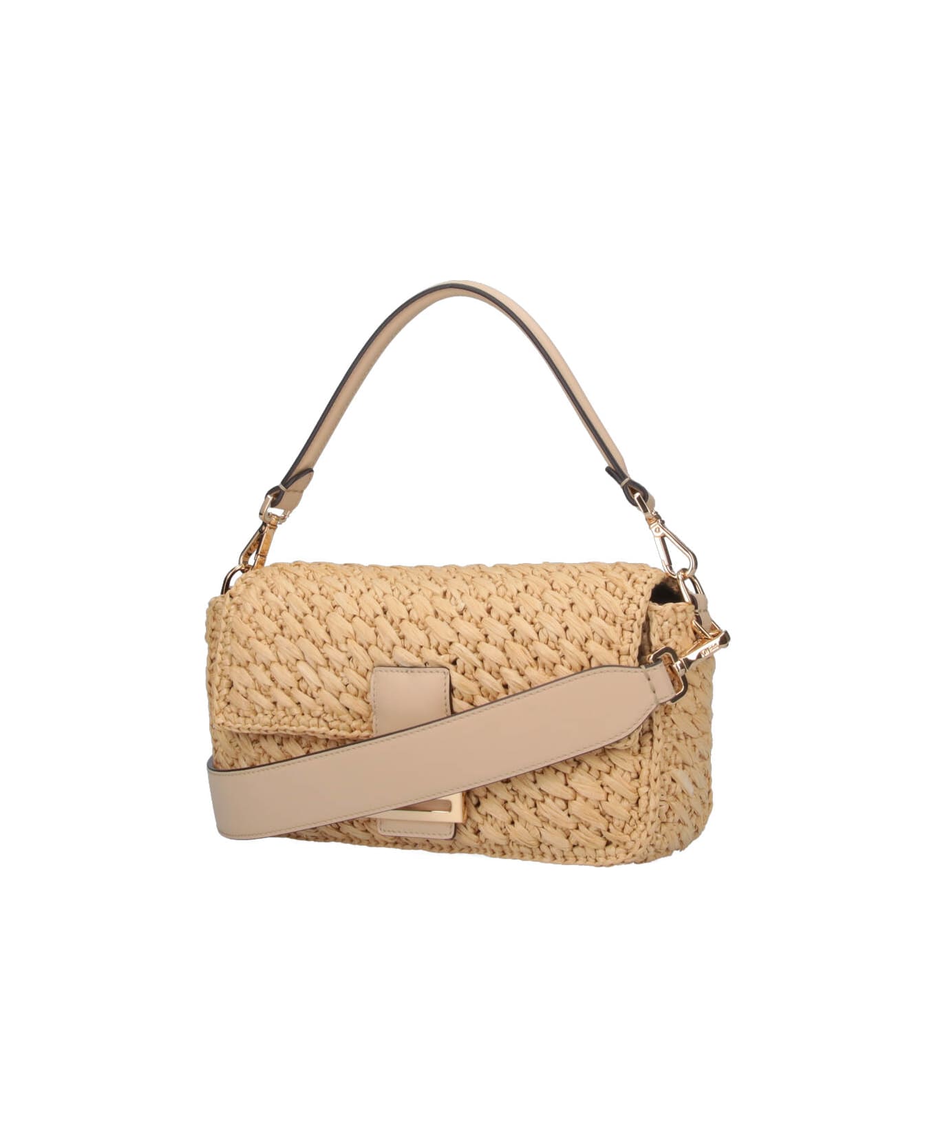 Fendi 
baguette
 Crochet Viscose Bag - Beige