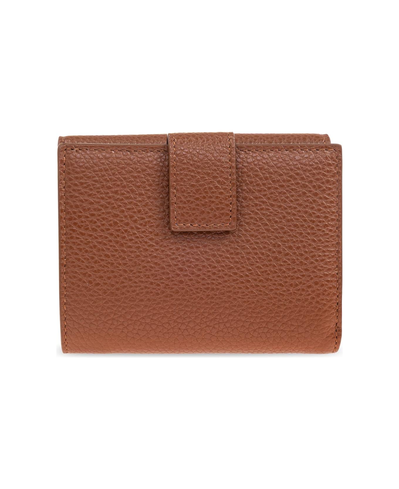 Ferragamo Leather Wallet With Logo - Brown