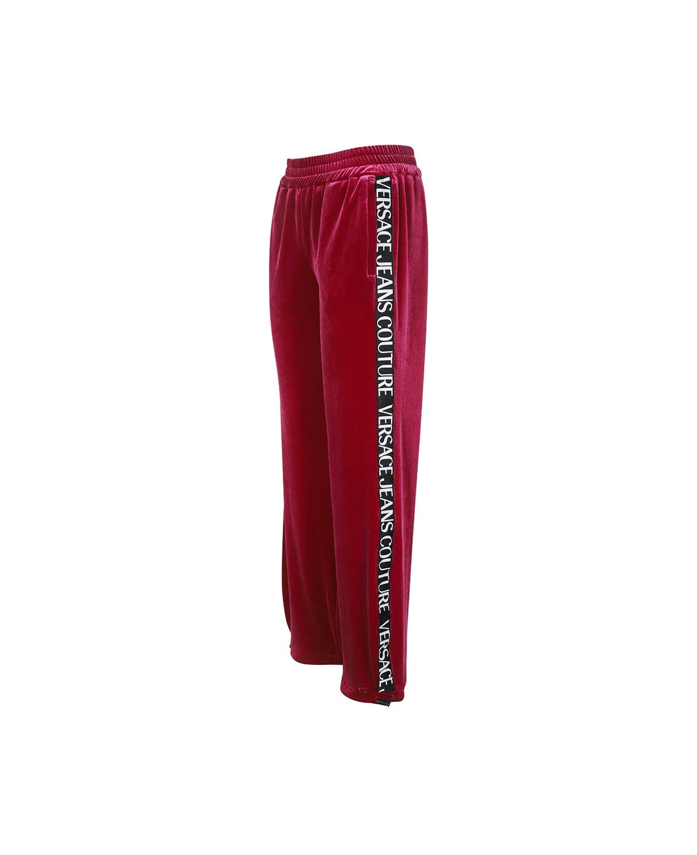 Versace Jeans Couture Velvet Trousers - Burgundy