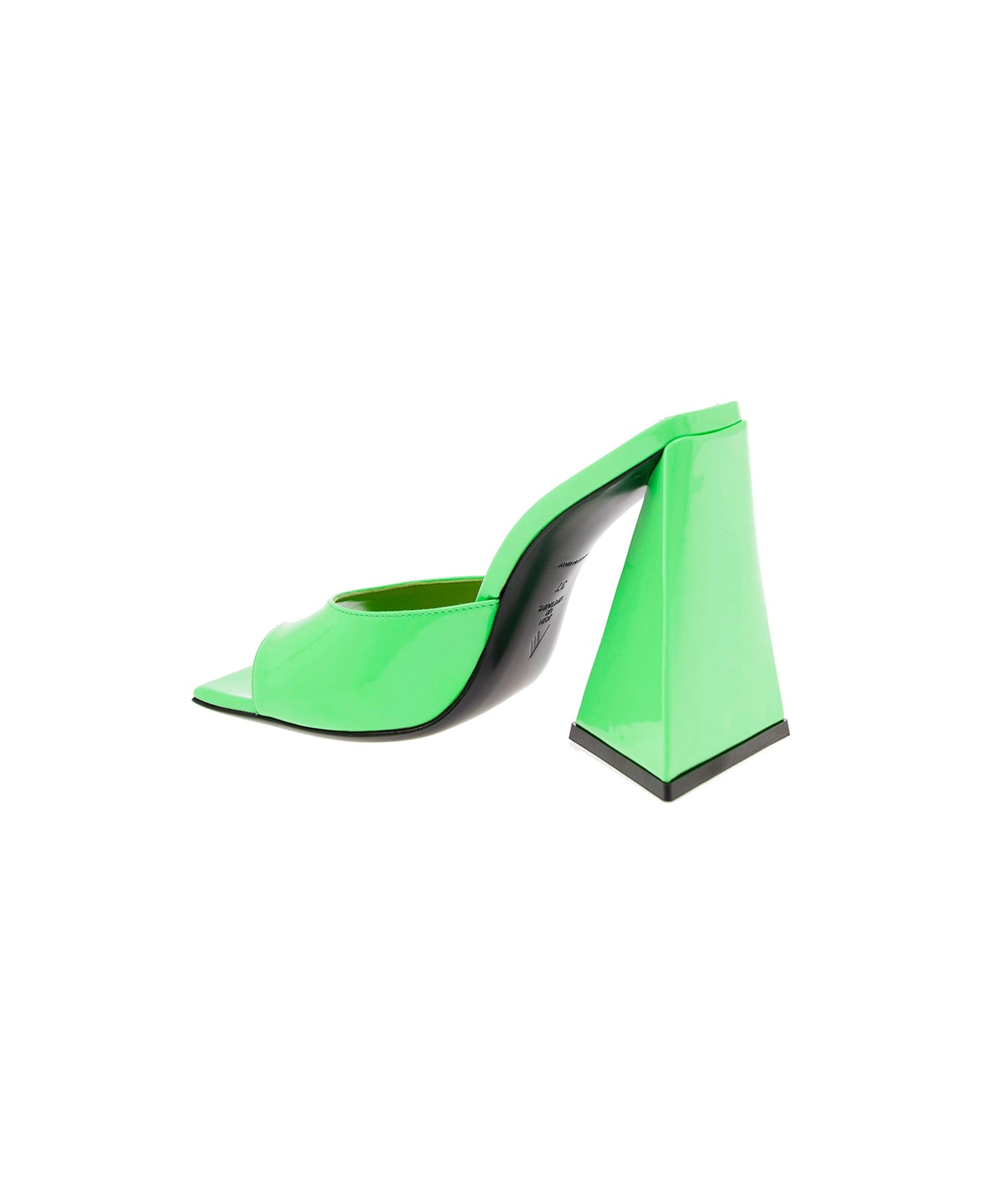 The Attico Woman's Devon Neon Green Leather Mules - Green