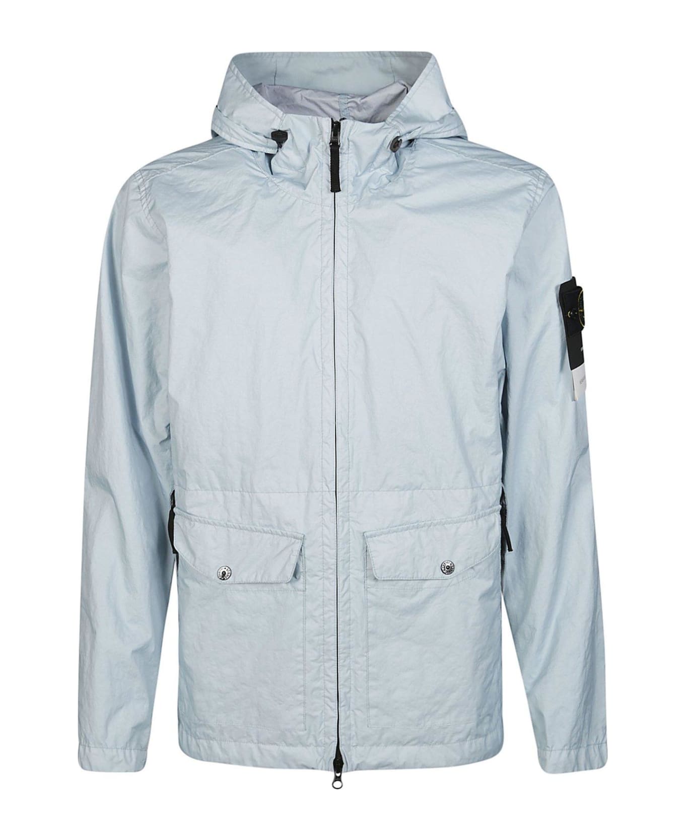 Stone Island Membrana 3l Tc Zipped Hooded Jacket - Azzurro
