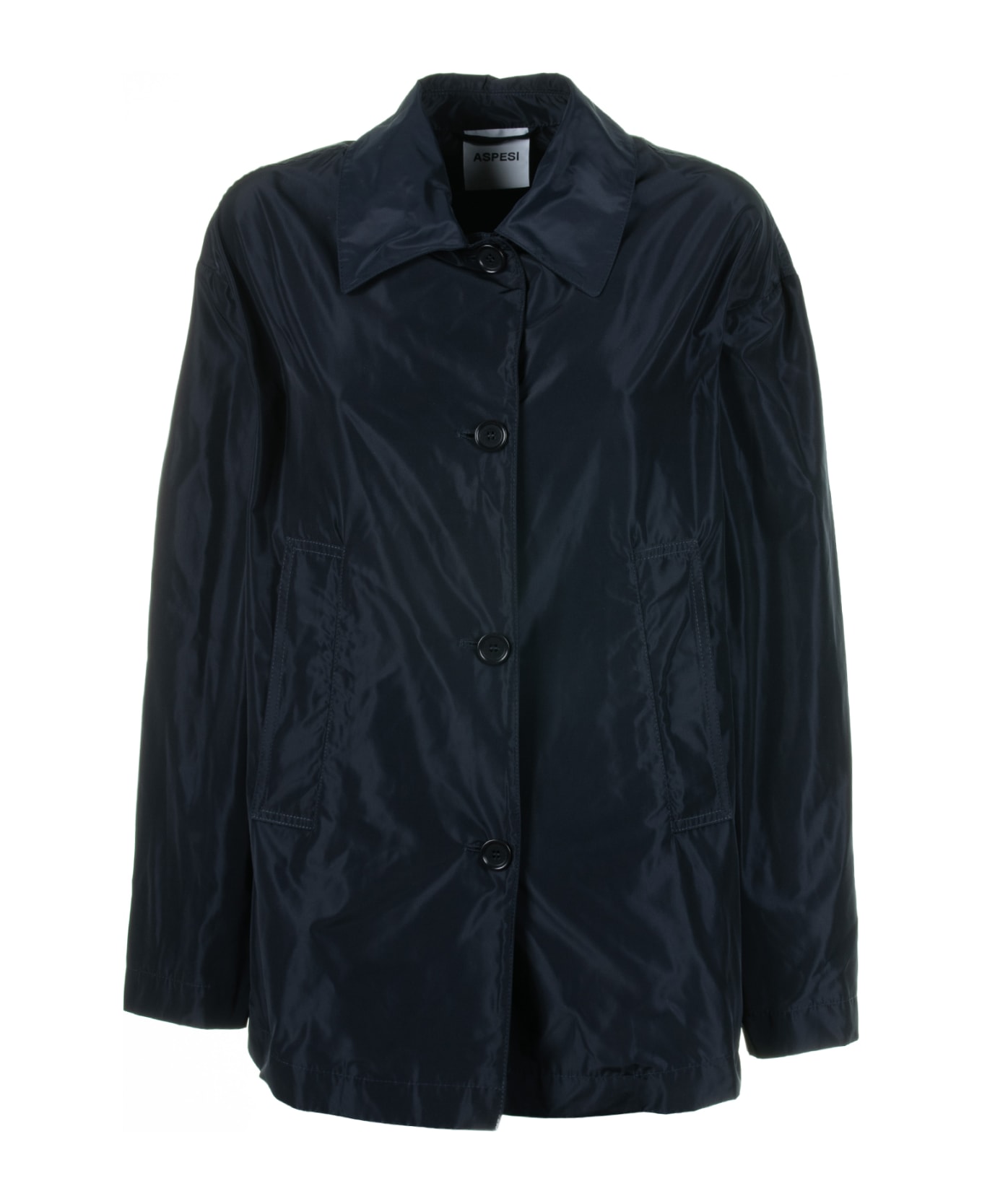 Aspesi Navy Blue Jacket With Buttons - NAVY