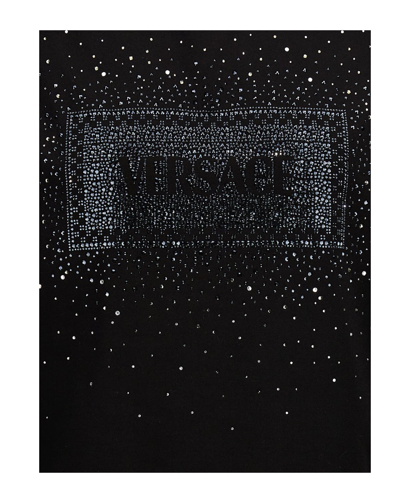 Versace Rhinestone Logo T-shirt - Black