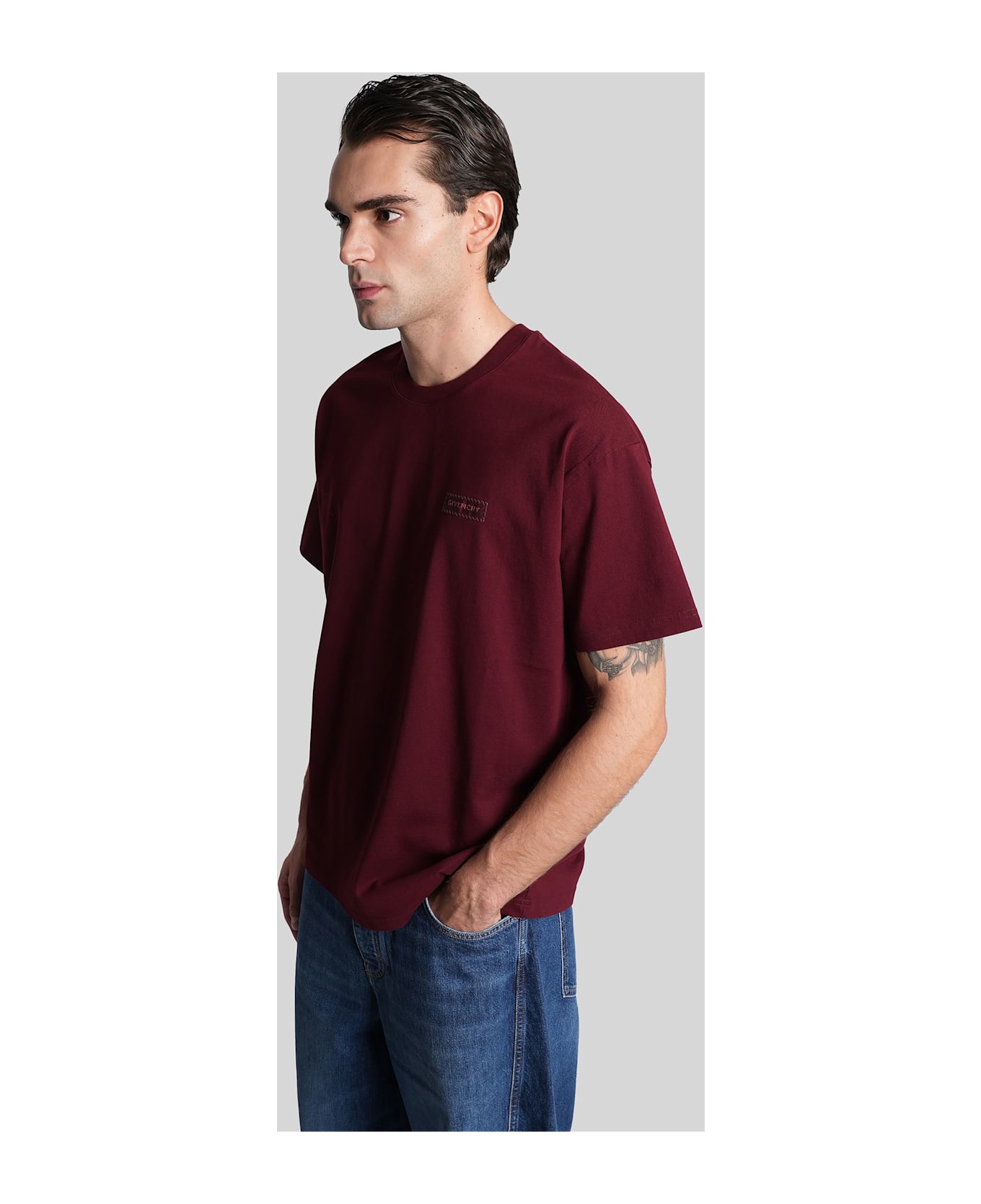 Givenchy T-shirt In Bordeaux Cotton - bordeaux