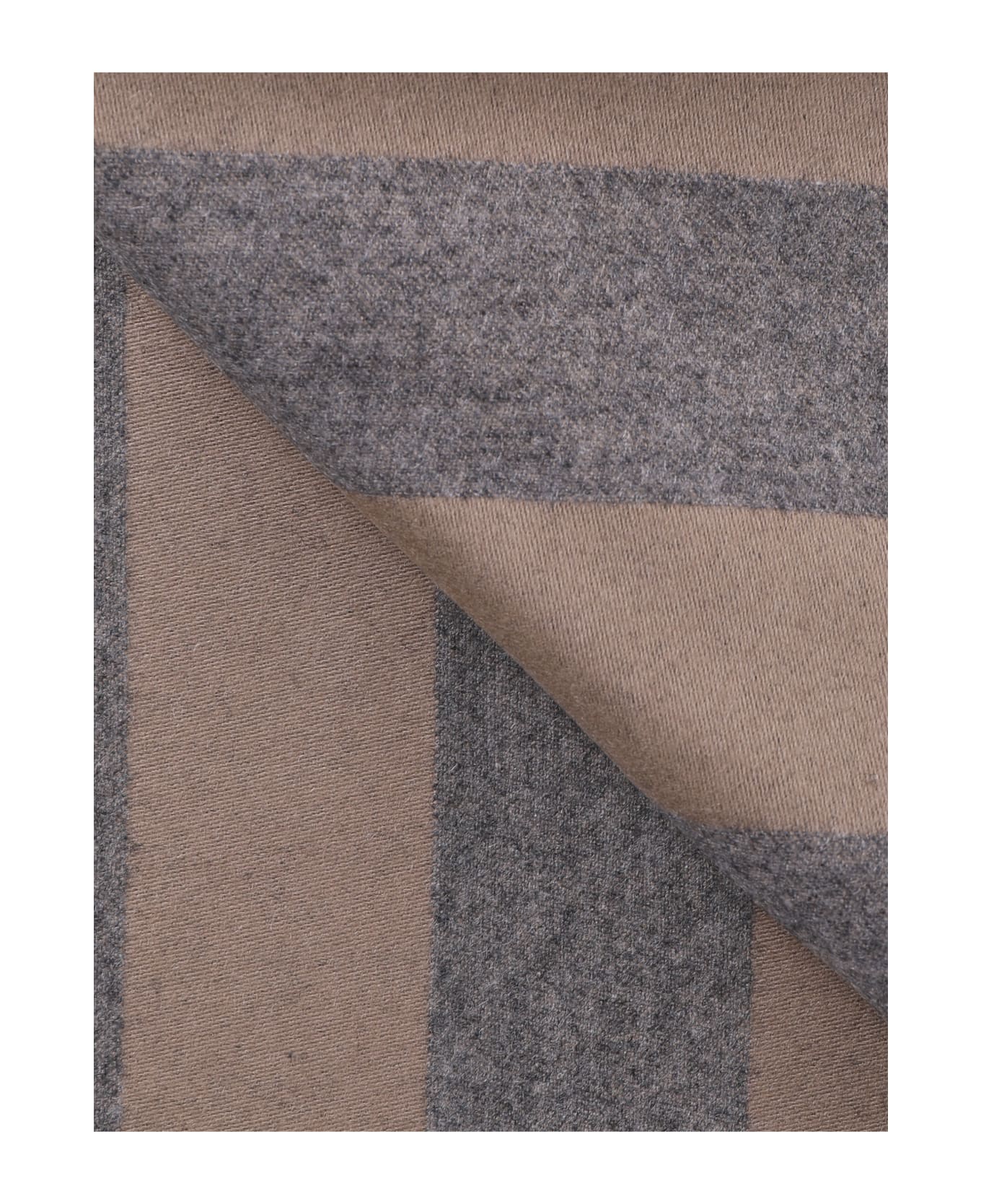 Ferragamo Scarf With Two-tone Gancini - Grey/ beige  スカーフ