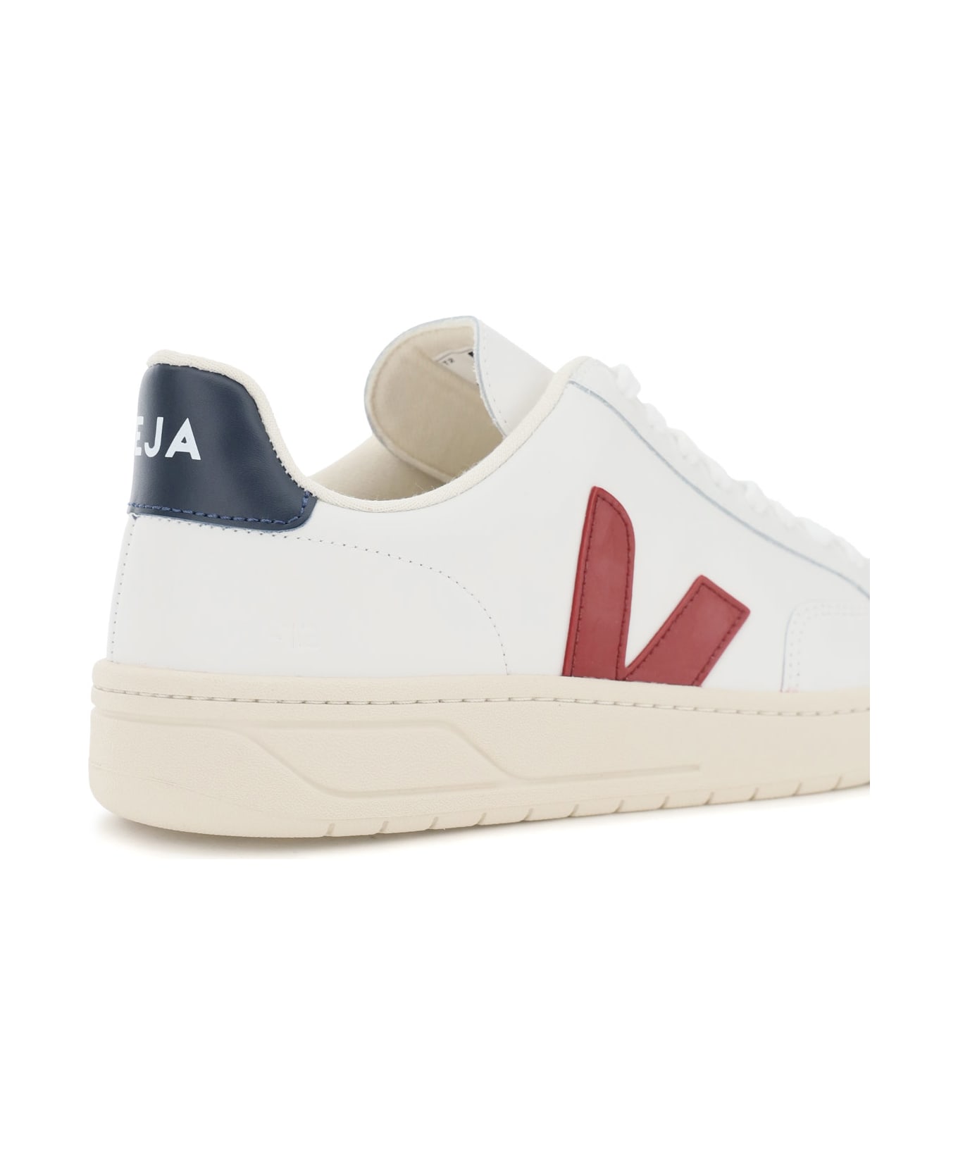 Veja V-12 Leather Sneakers - EXTRA WHITE MARSALA NAUTICO (White)